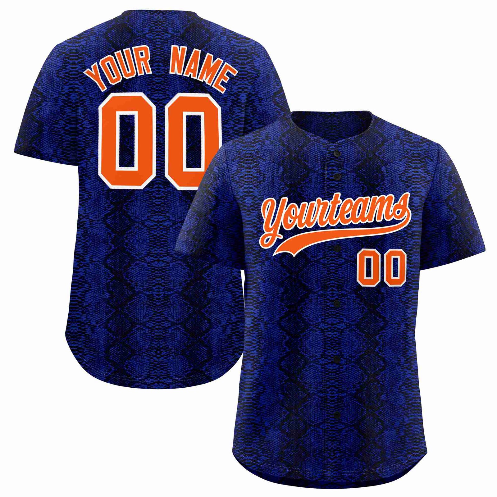 Custom Multi Color Snakeskin Pattern Authentic Baseball Jersey