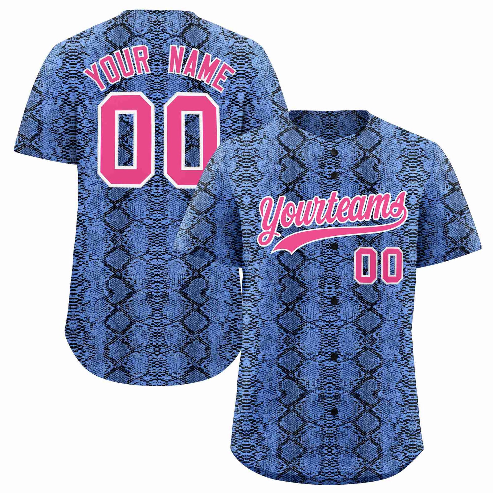 Custom Multi Color Snakeskin Pattern Authentic Baseball Jersey