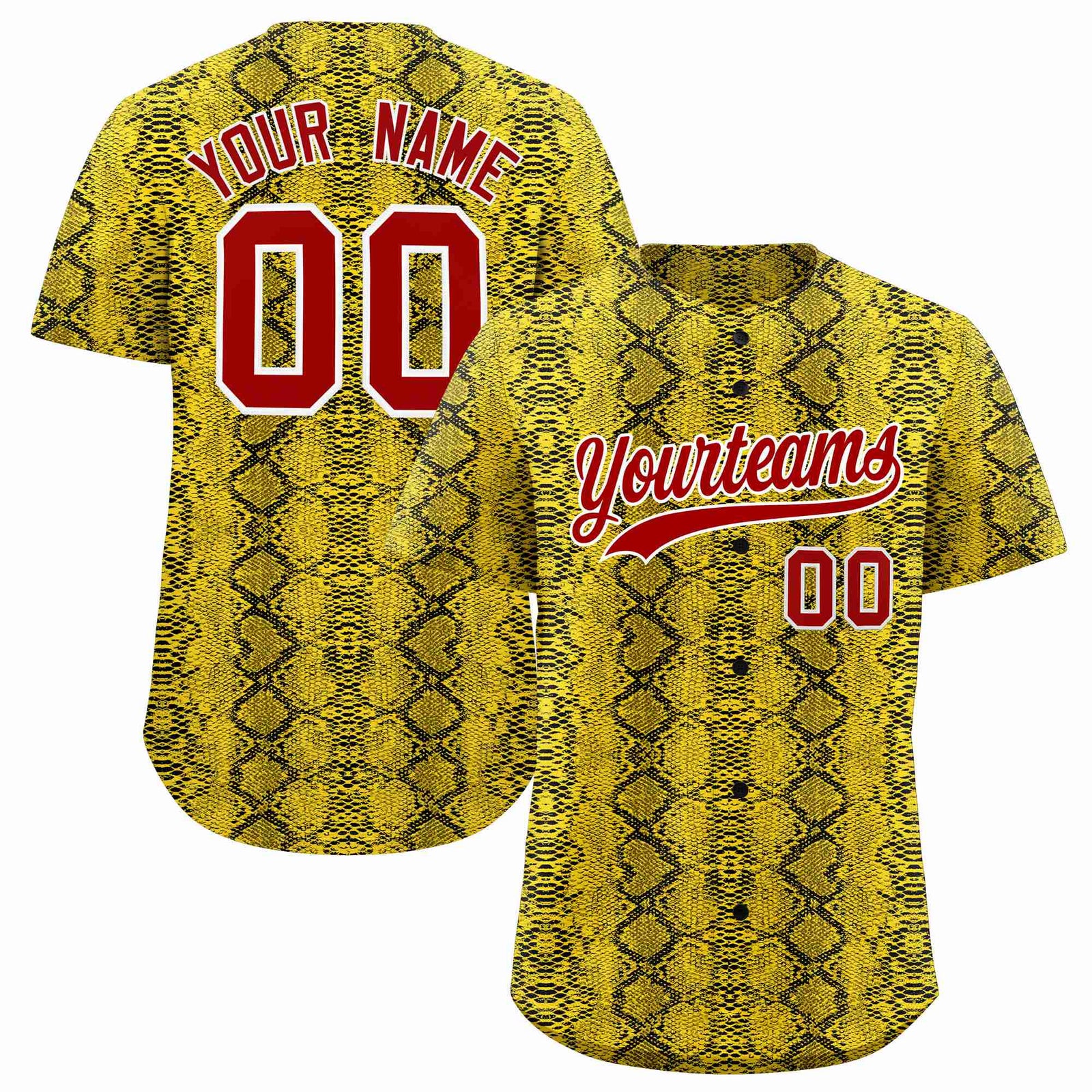 Custom Multi Color Snakeskin Pattern Authentic Baseball Jersey