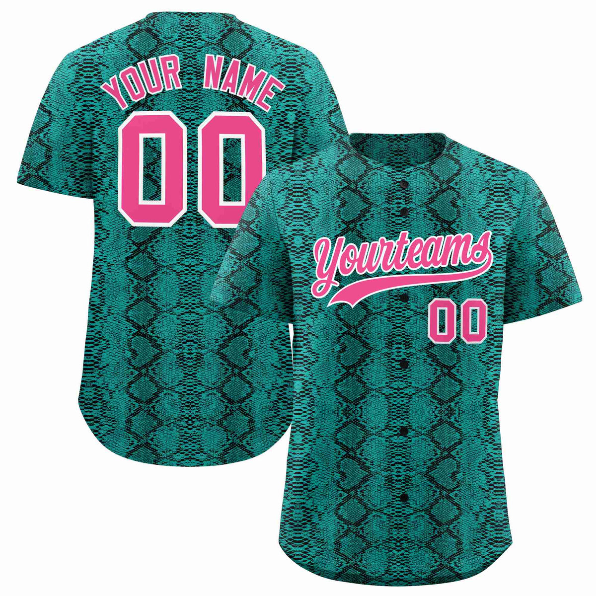 Custom Multi Color Snakeskin Pattern Authentic Baseball Jersey