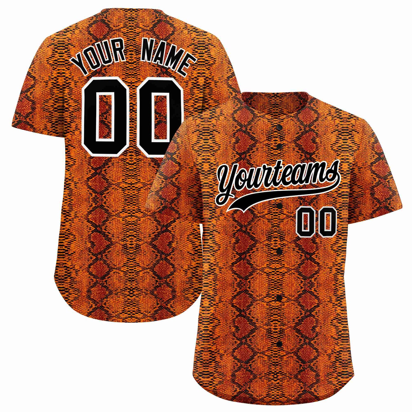 Custom Multi Color Snakeskin Pattern Authentic Baseball Jersey