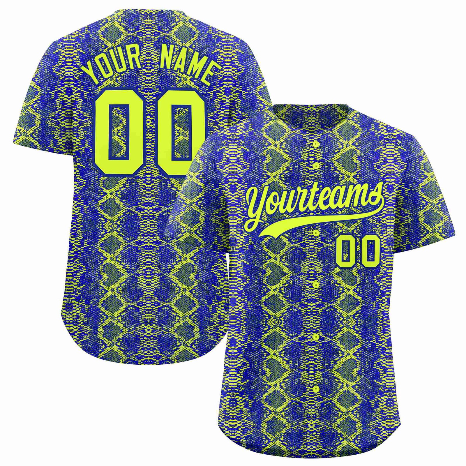 Custom Multi Color Snakeskin Pattern Authentic Baseball Jersey