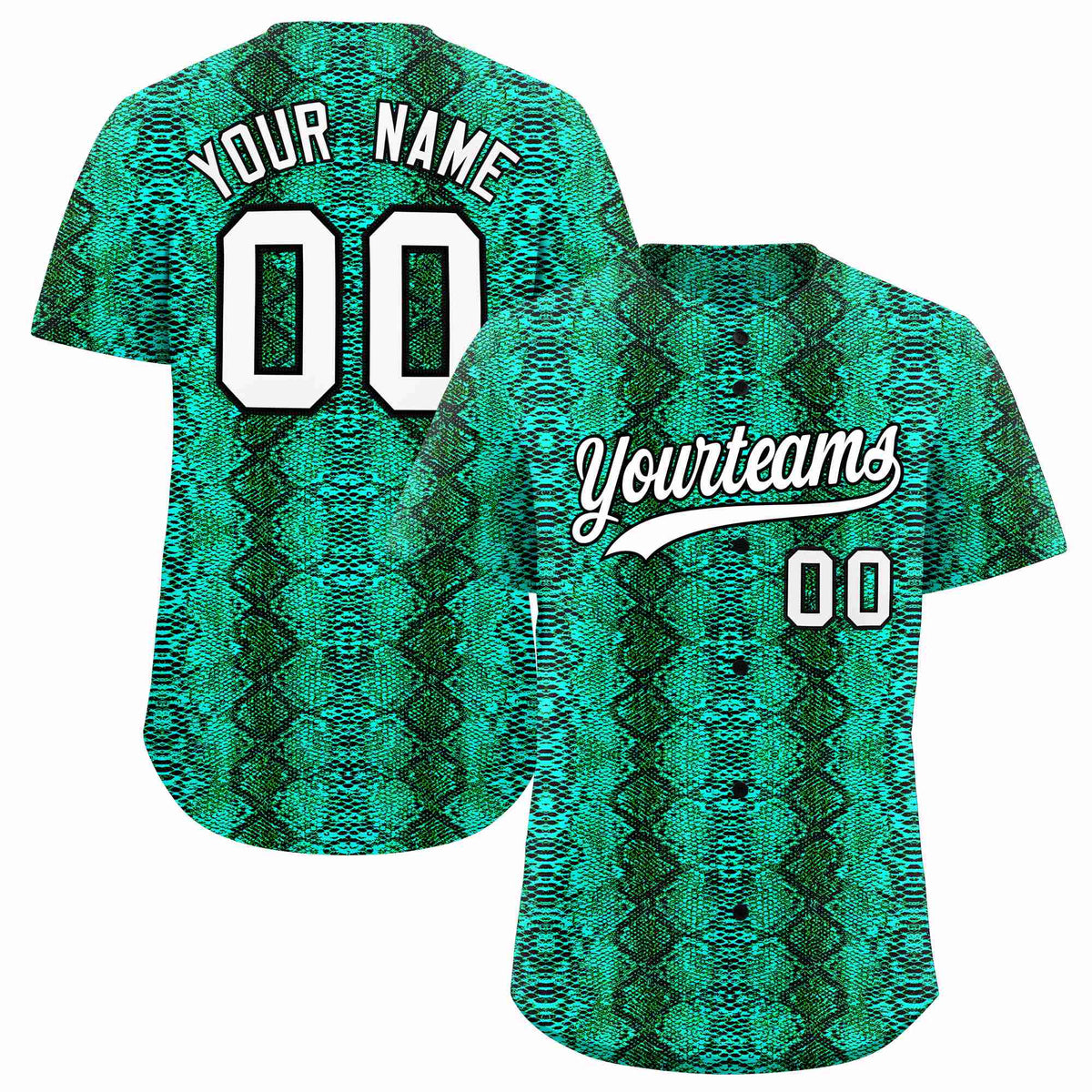 Custom Multi Color Snakeskin Pattern Authentic Baseball Jersey