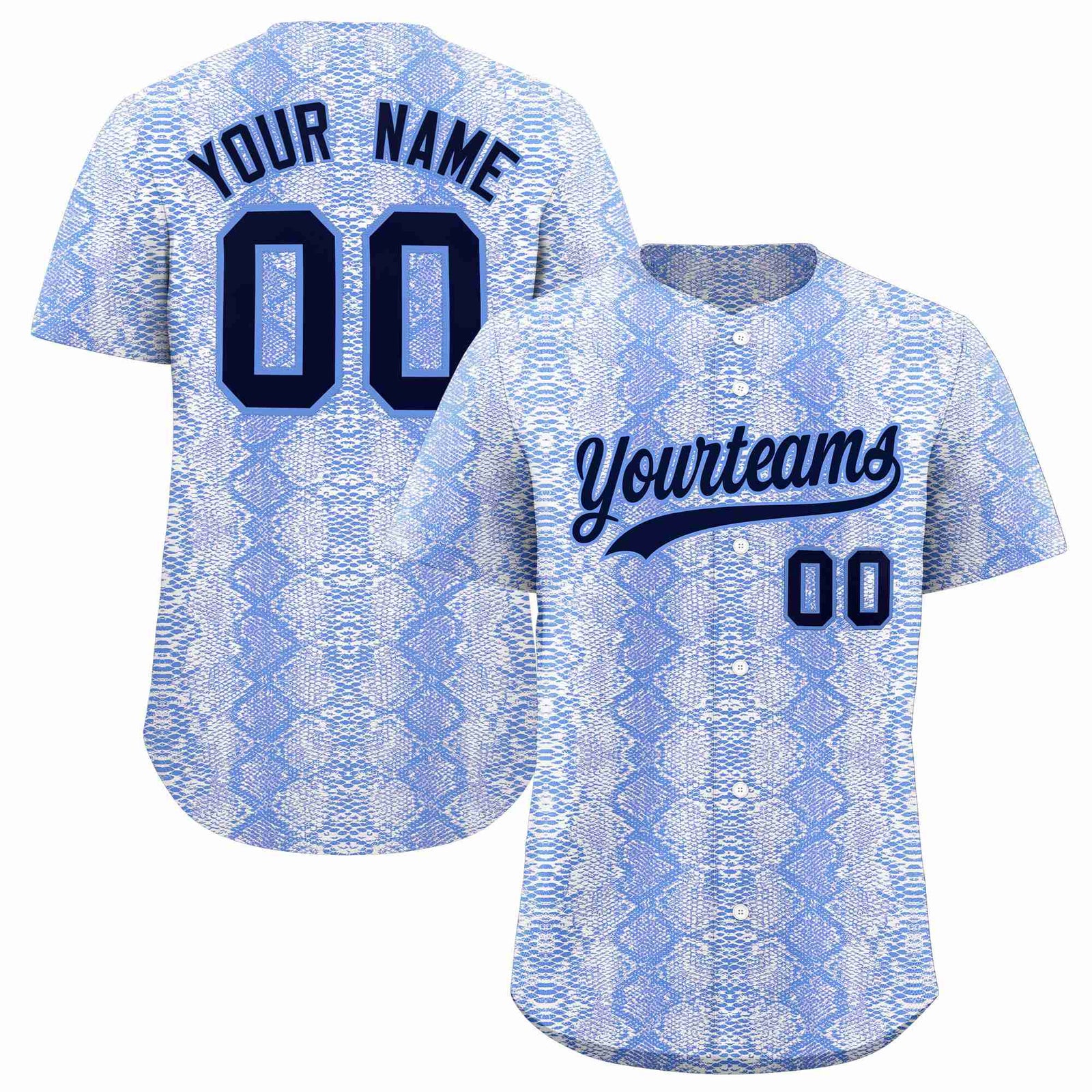Custom Multi Color Snakeskin Pattern Authentic Baseball Jersey