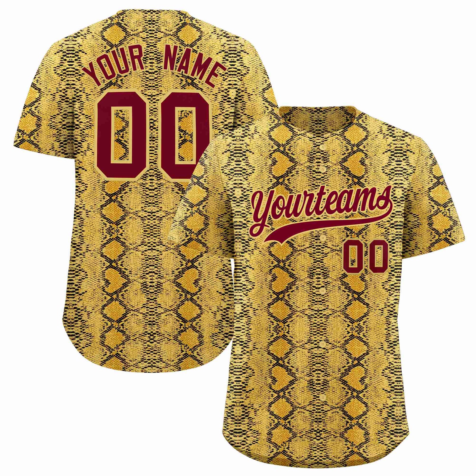 Custom Multi Color Snakeskin Pattern Authentic Baseball Jersey