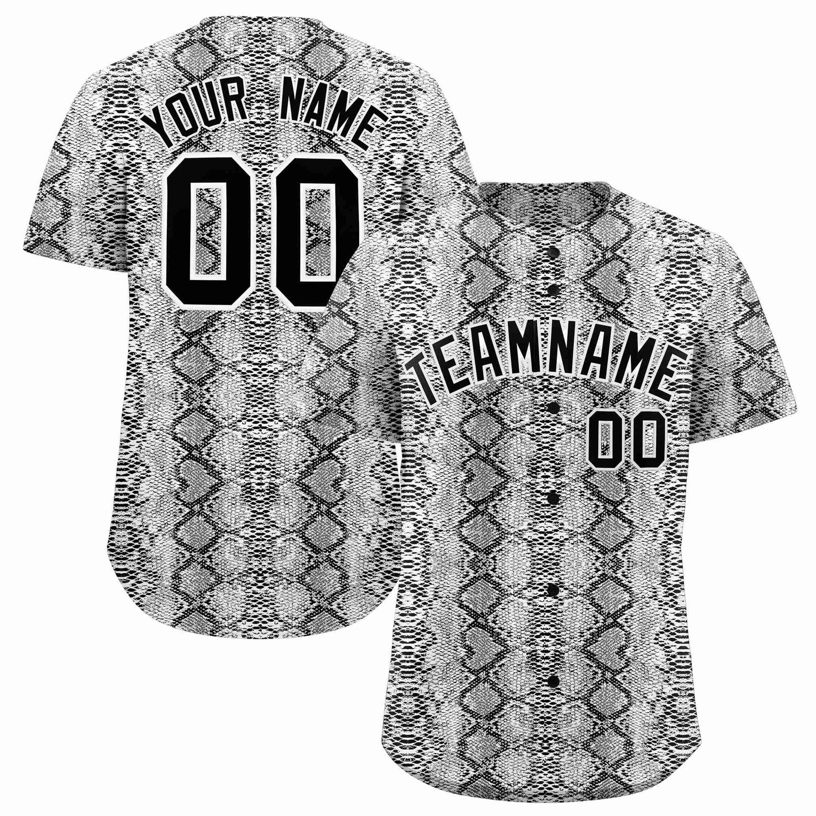 Custom Multi Color Snakeskin Pattern Authentic Baseball Jersey