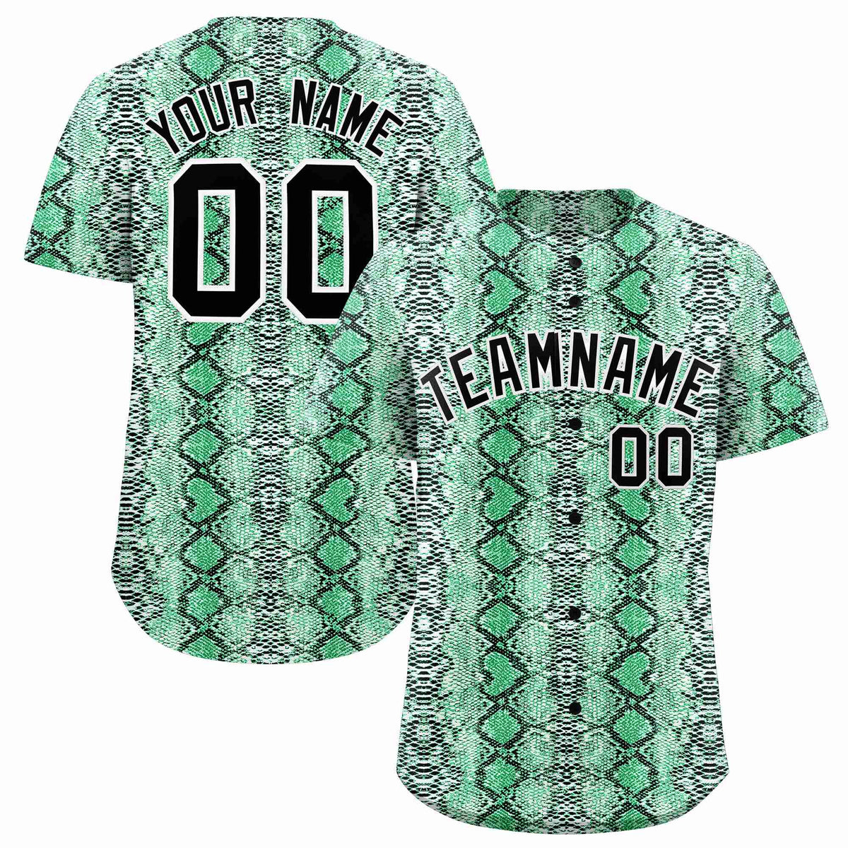 Custom Multi Color Snakeskin Pattern Authentic Baseball Jersey