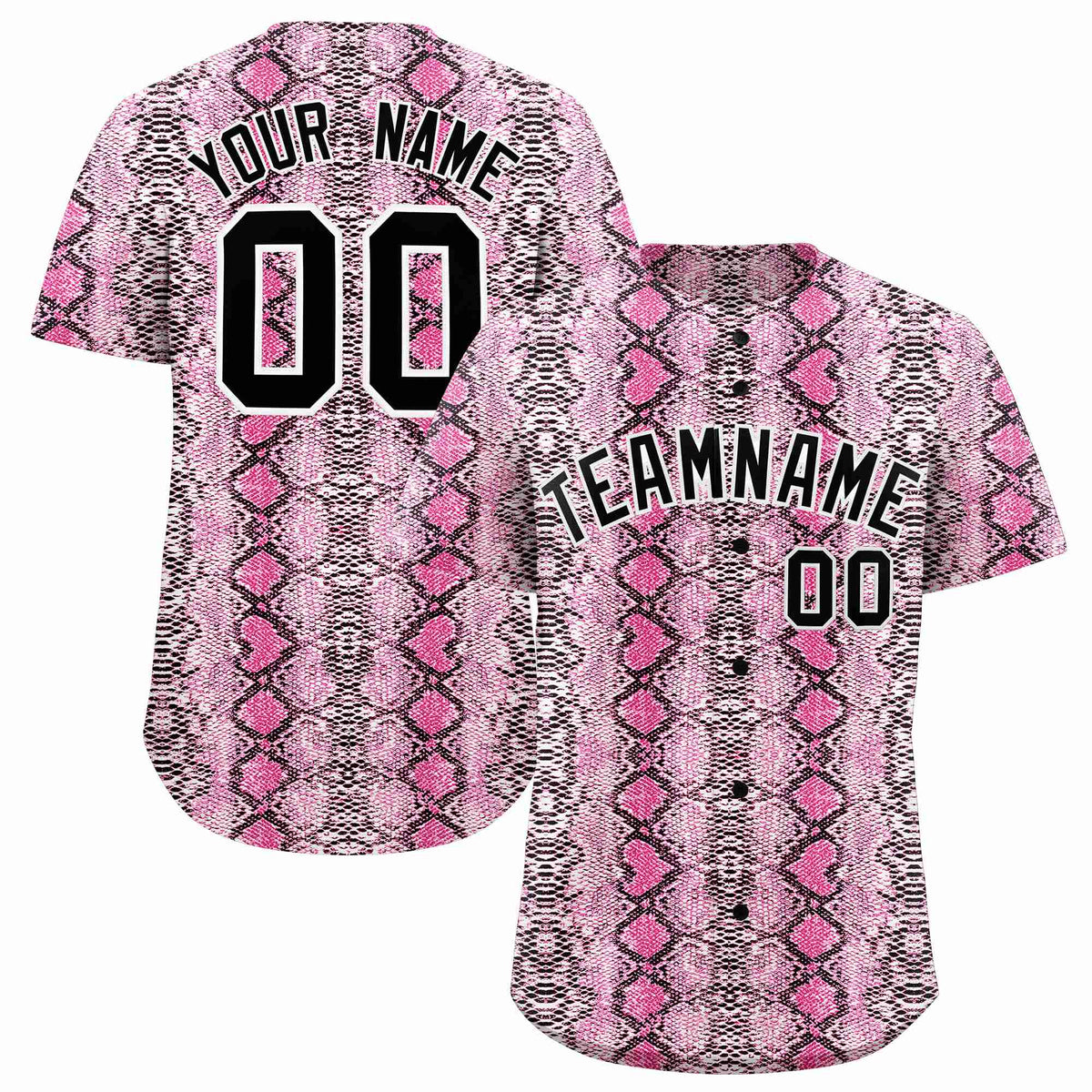 Custom Multi Color Snakeskin Pattern Authentic Baseball Jersey