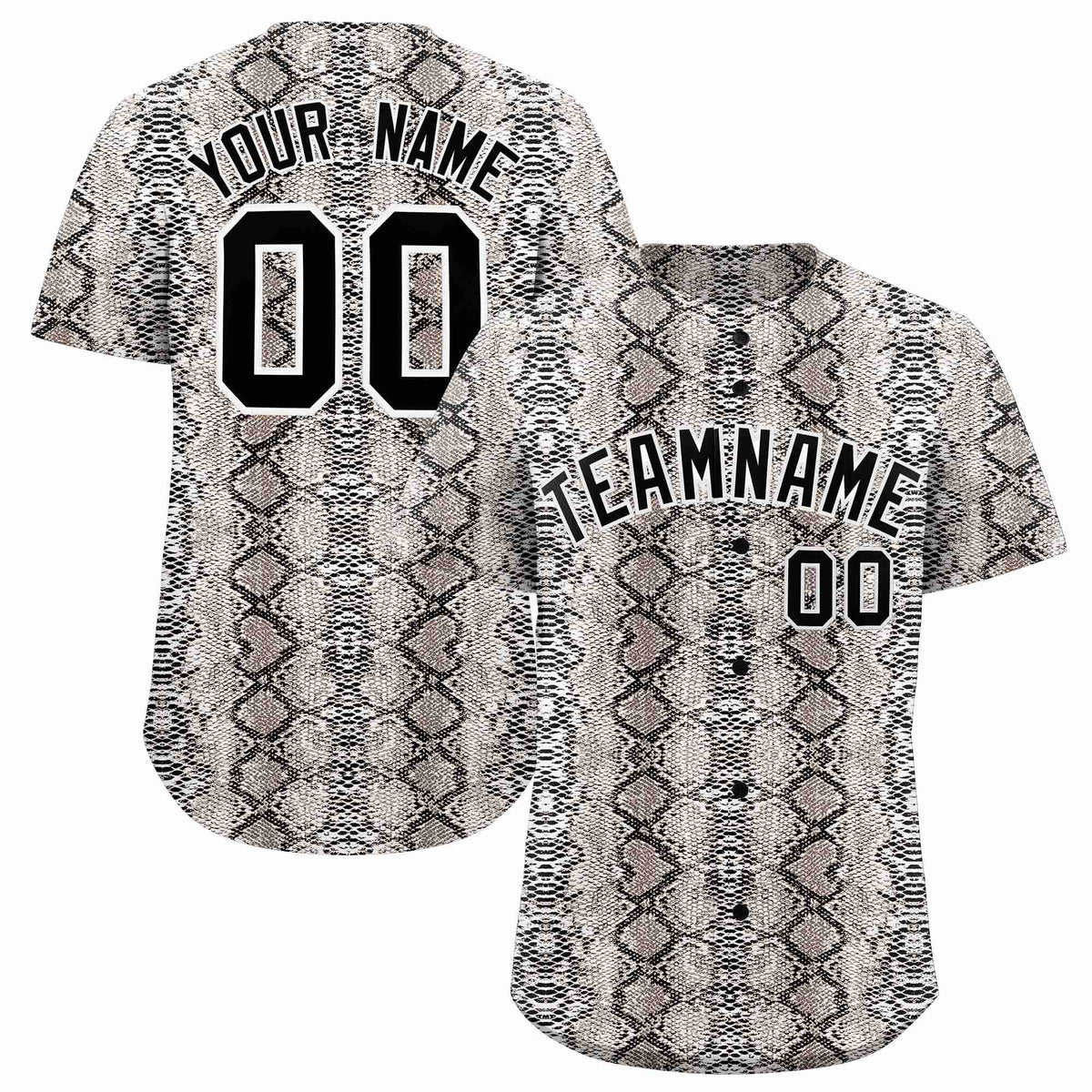 Custom Multi Color Snakeskin Pattern Authentic Baseball Jersey
