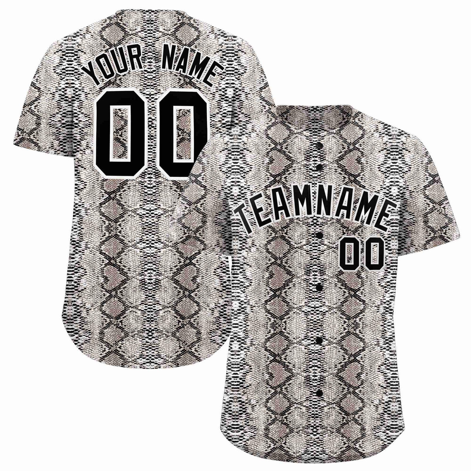 Custom Multi Color Snakeskin Pattern Authentic Baseball Jersey