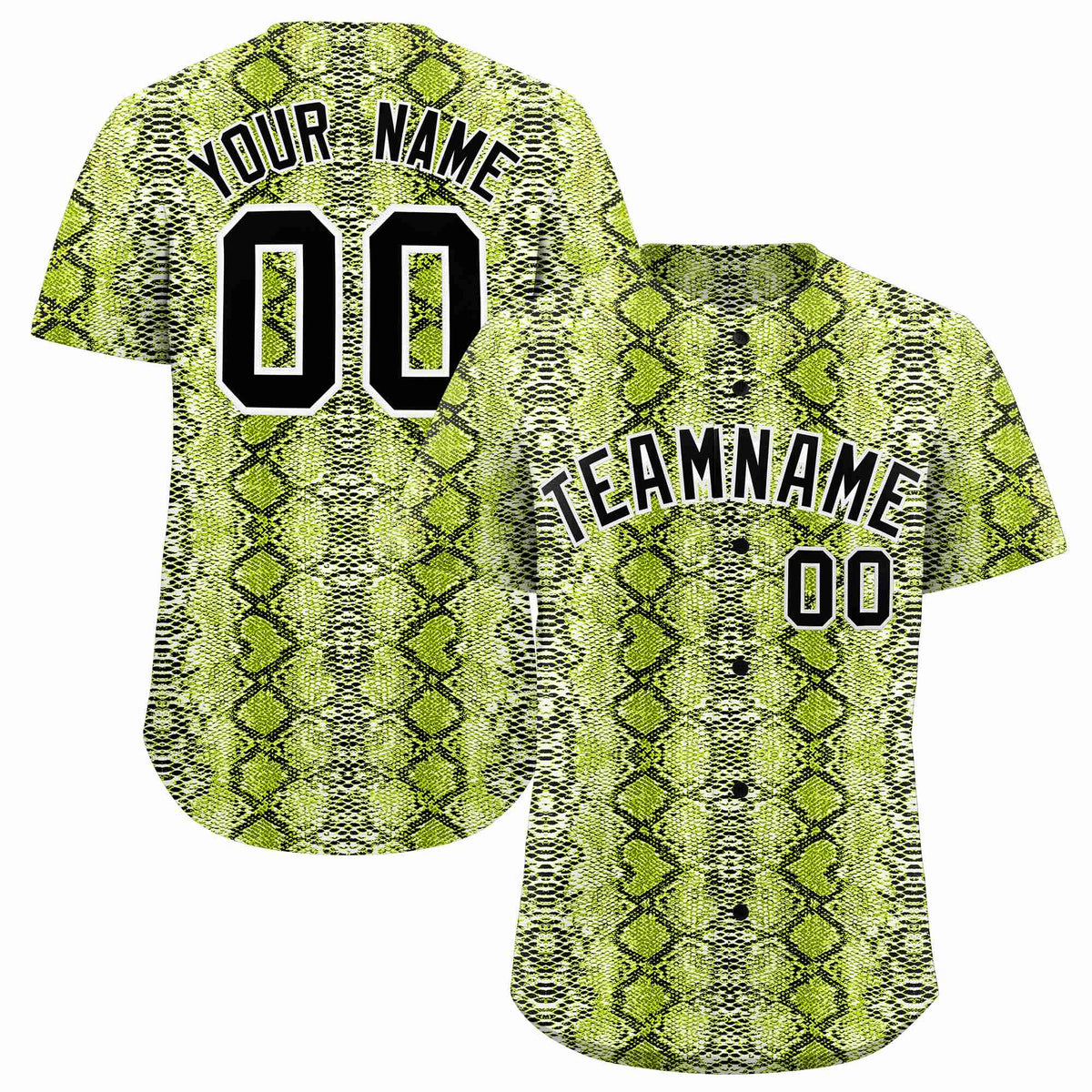 Custom Multi Color Snakeskin Pattern Authentic Baseball Jersey