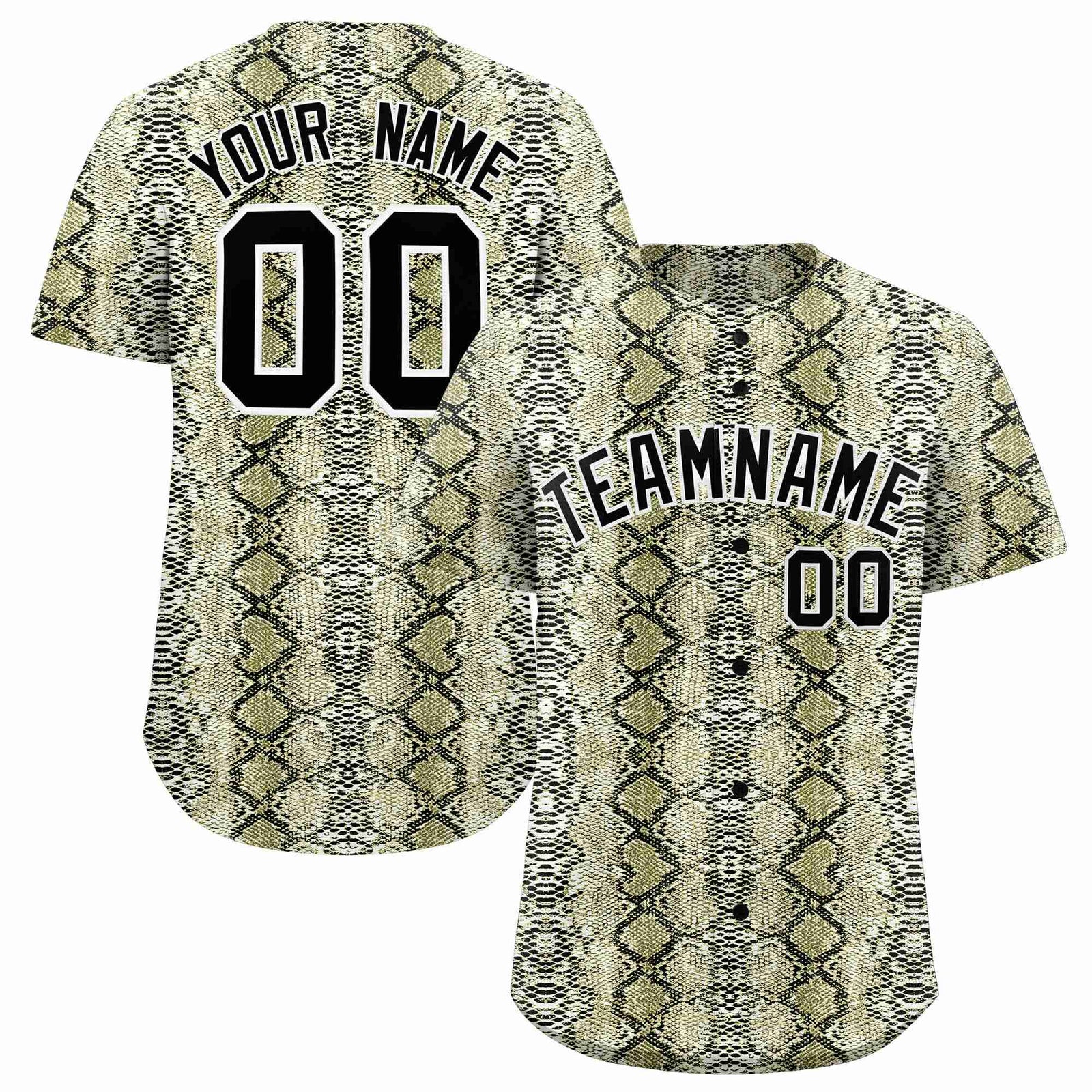 Custom Multi Color Snakeskin Pattern Authentic Baseball Jersey