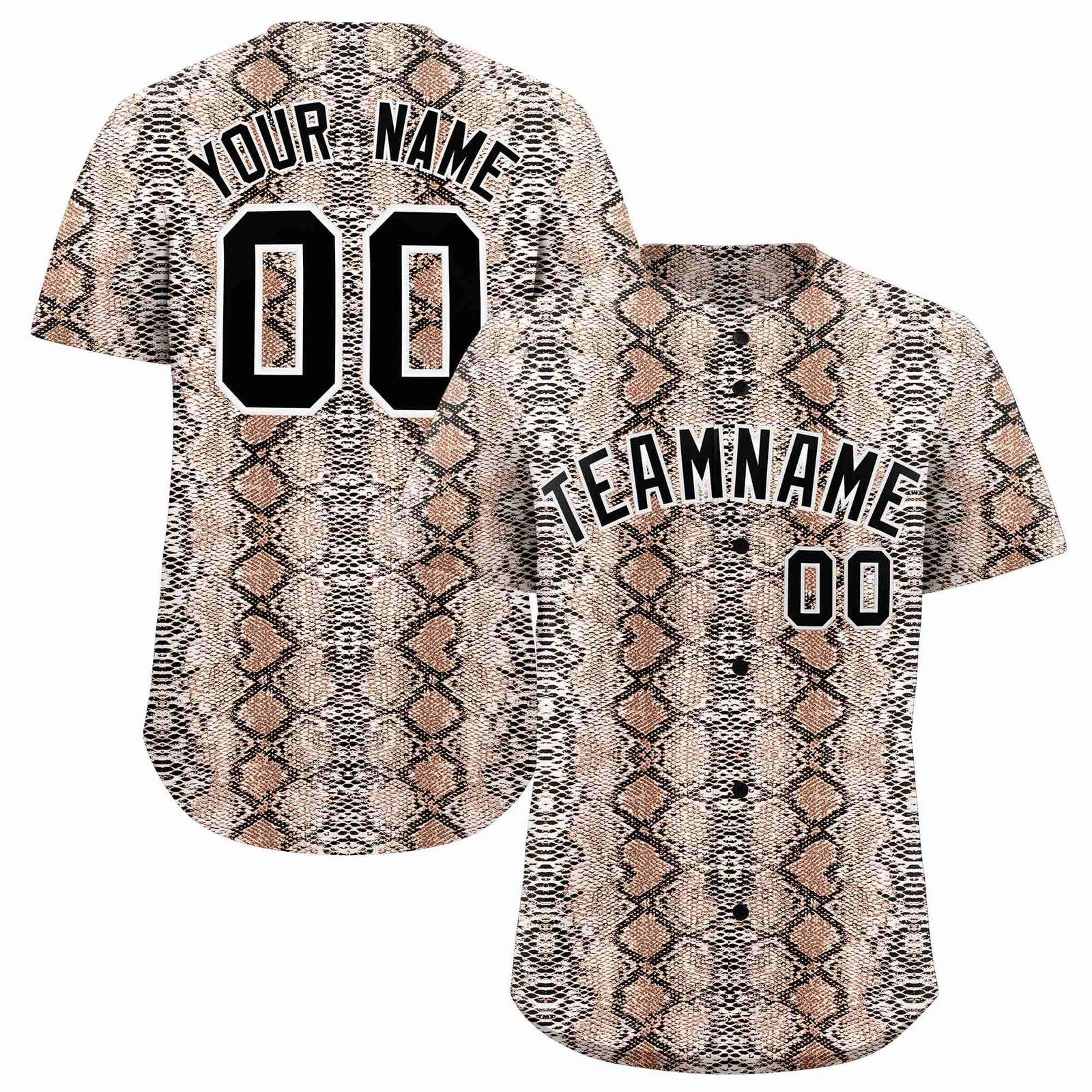 Custom Multi Color Snakeskin Pattern Authentic Baseball Jersey
