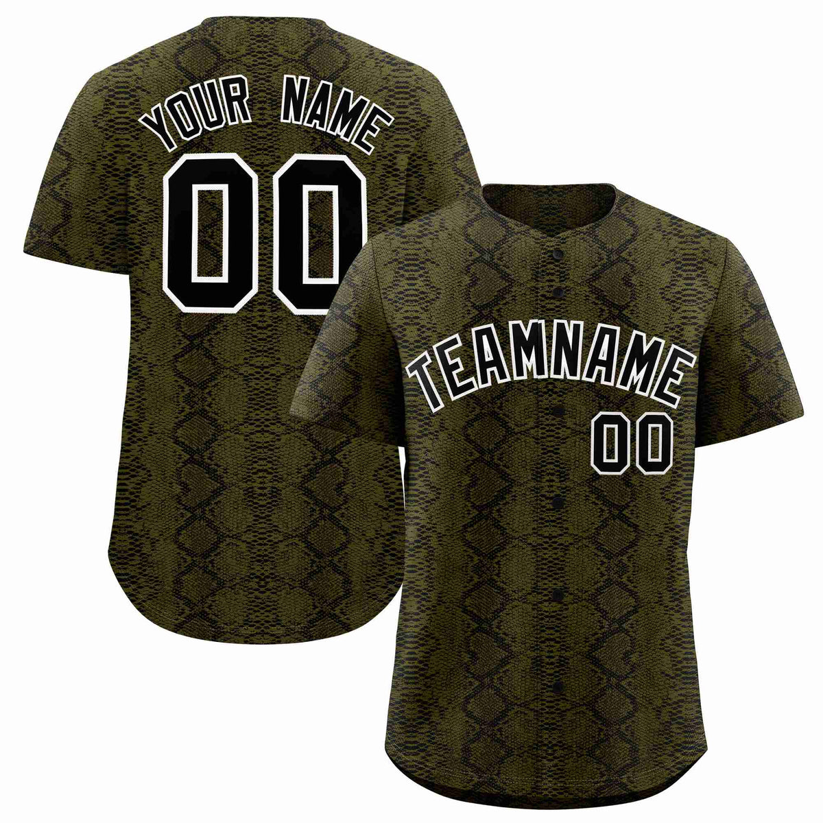 Custom Multi Color Snakeskin Pattern Authentic Baseball Jersey