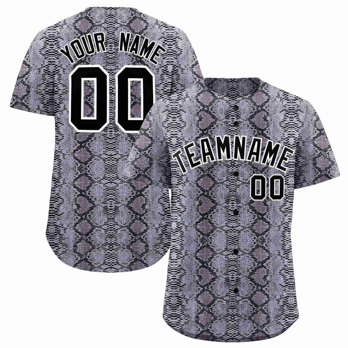 Custom Multi Color Snakeskin Pattern Authentic Baseball Jersey