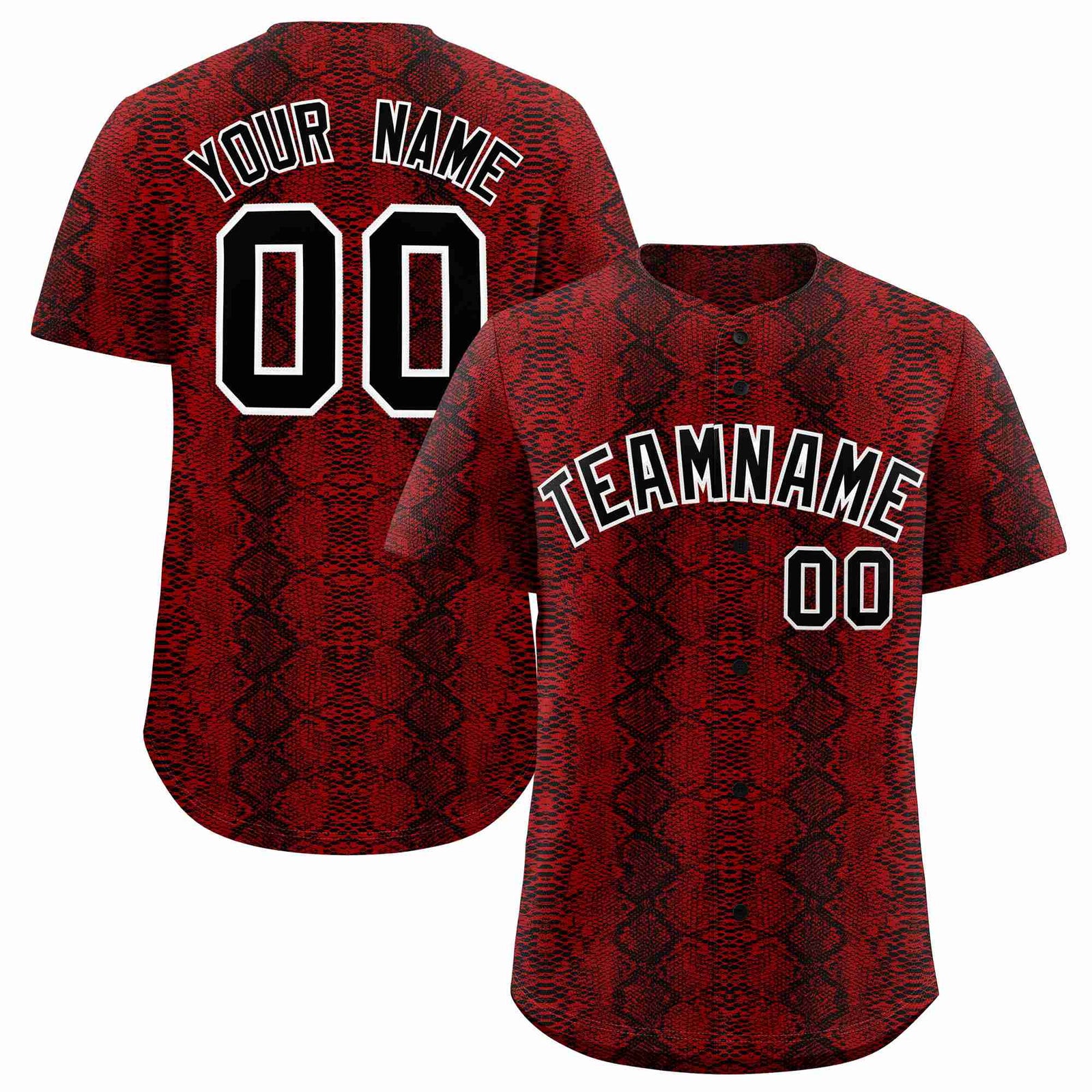 Custom Multi Color Snakeskin Pattern Authentic Baseball Jersey