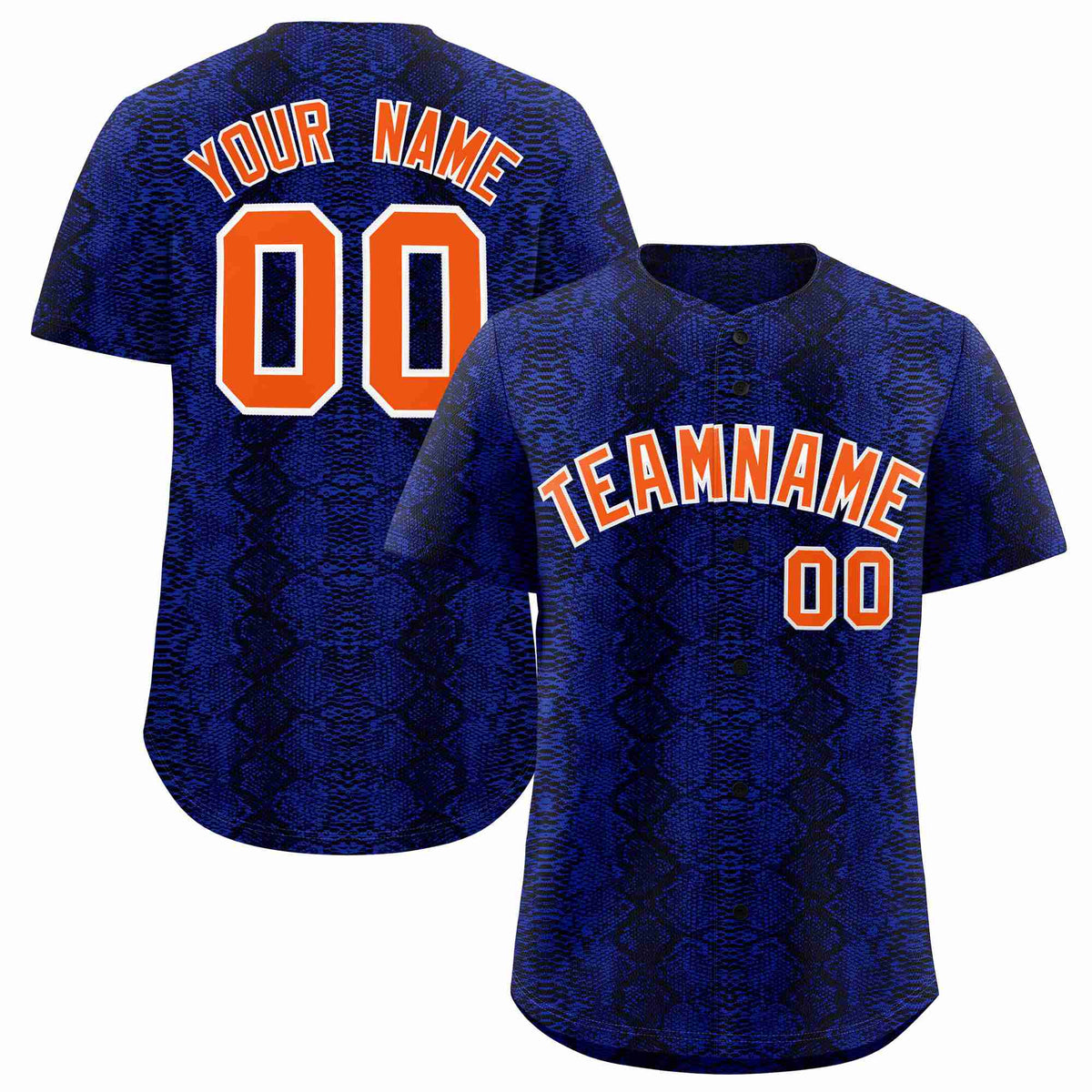 Custom Multi Color Snakeskin Pattern Authentic Baseball Jersey