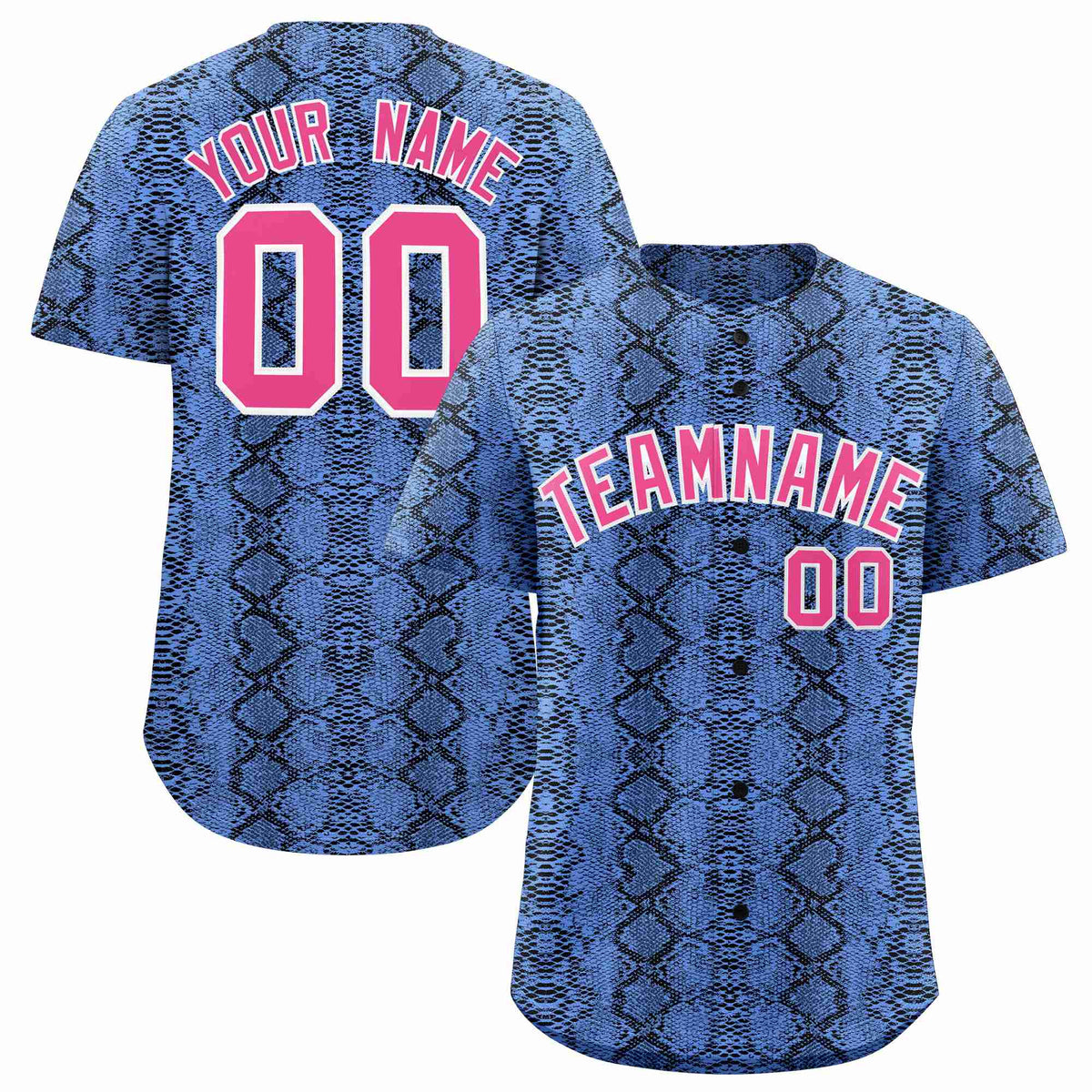 Custom Multi Color Snakeskin Pattern Authentic Baseball Jersey