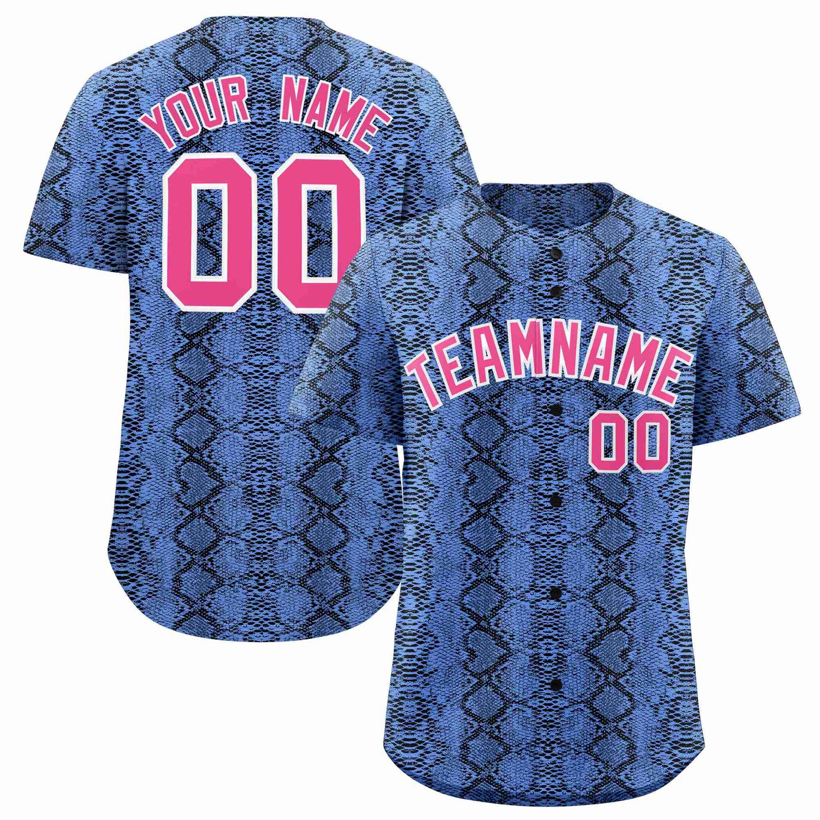 Custom Multi Color Snakeskin Pattern Authentic Baseball Jersey