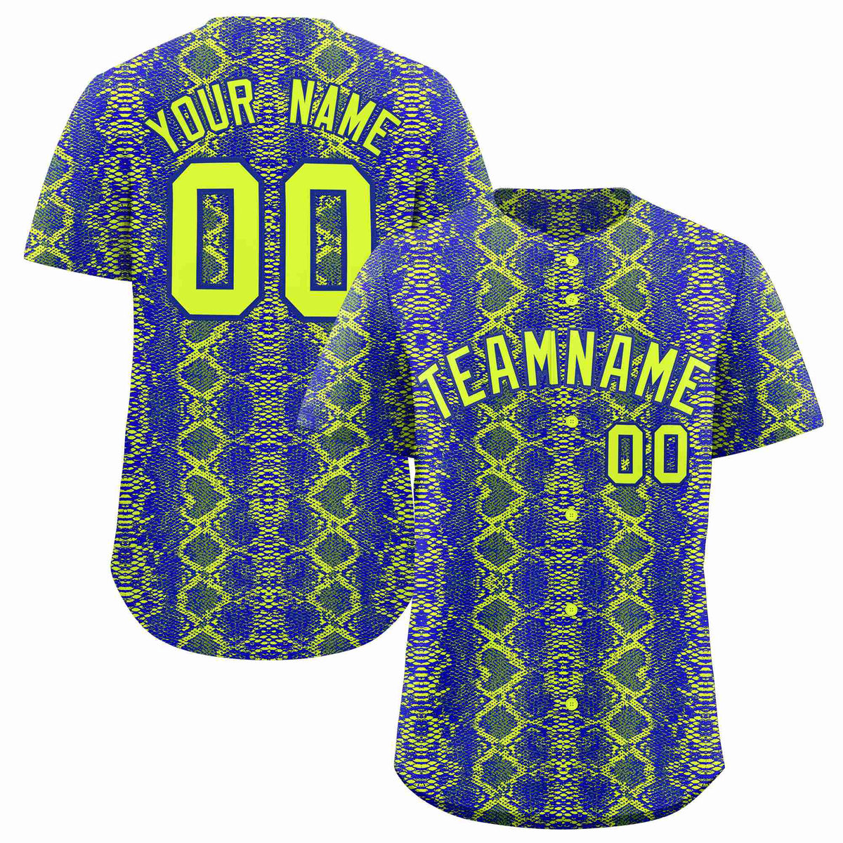 Custom Multi Color Snakeskin Pattern Authentic Baseball Jersey