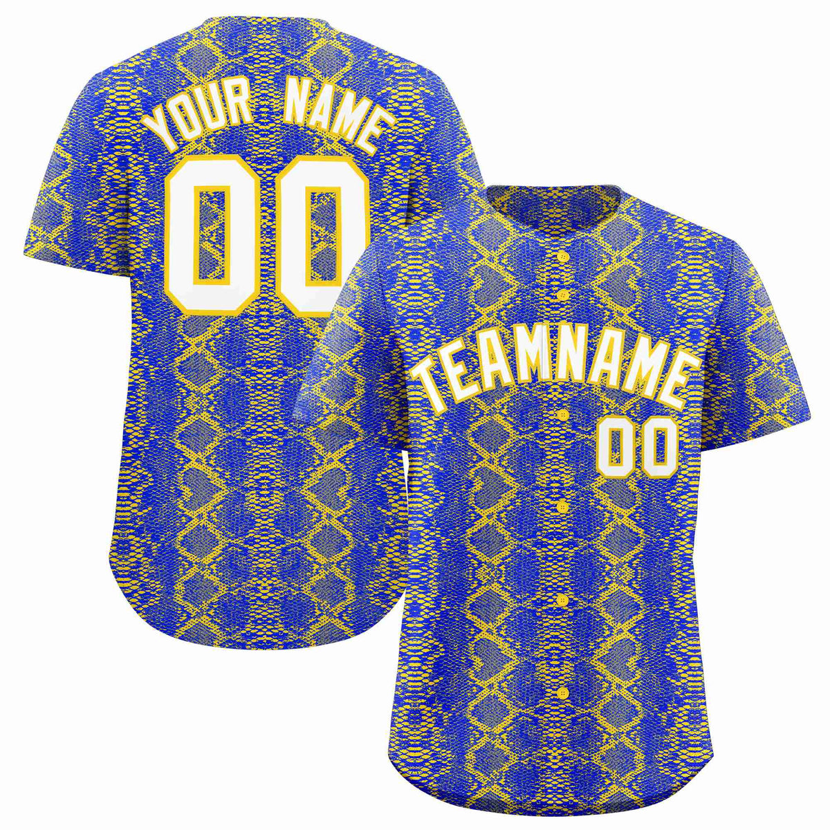 Custom Multi Color Snakeskin Pattern Authentic Baseball Jersey