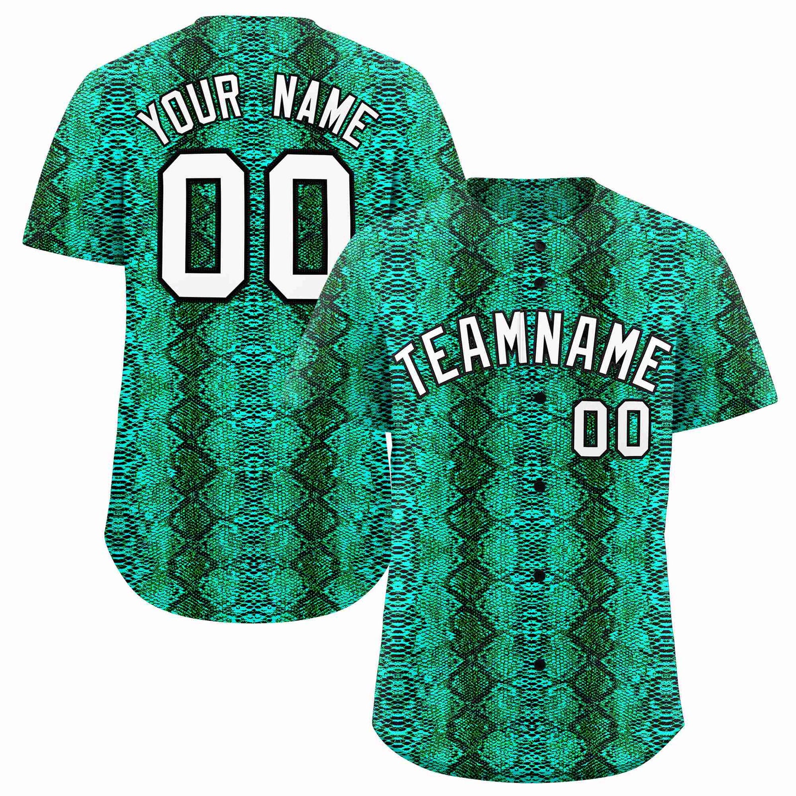Custom Multi Color Snakeskin Pattern Authentic Baseball Jersey