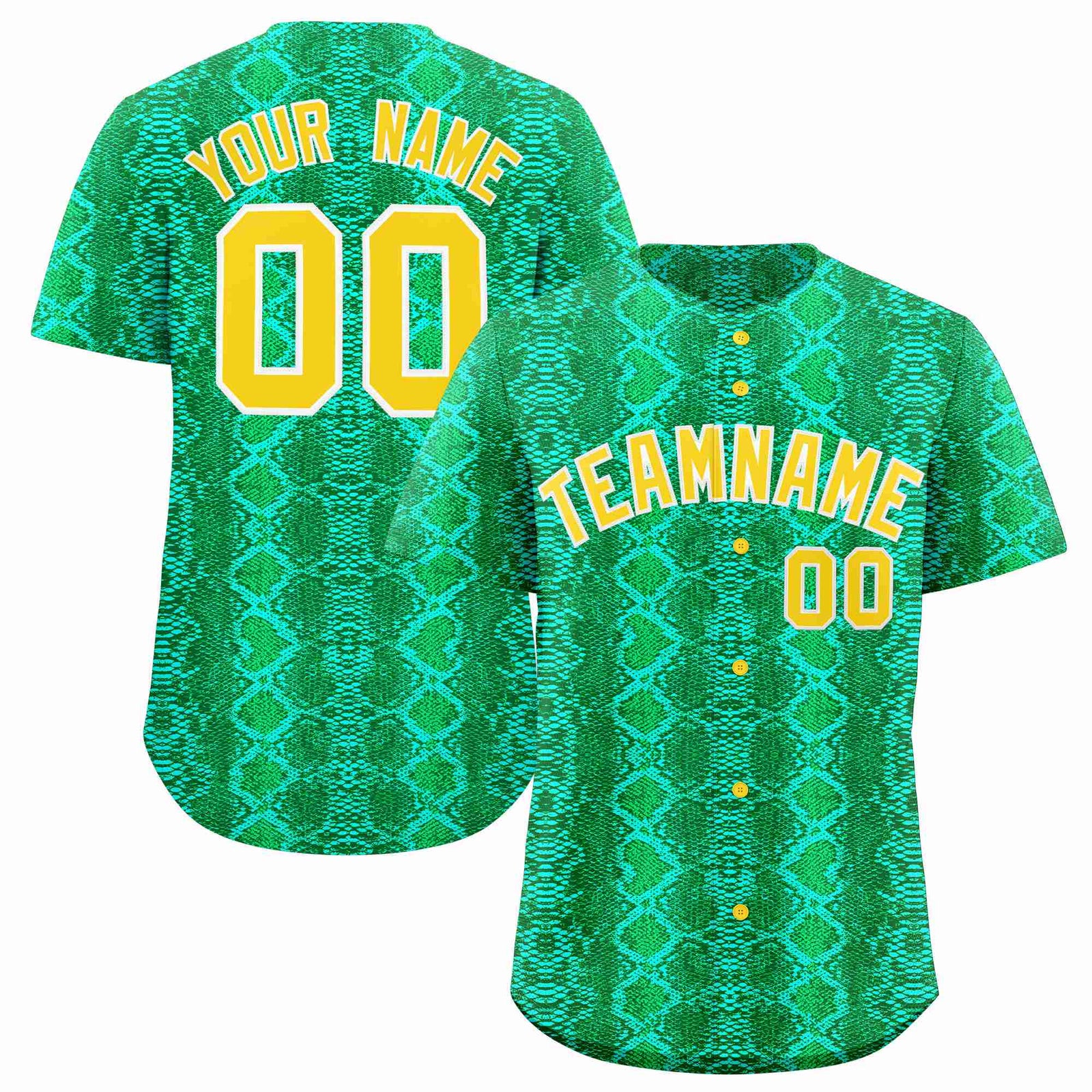 Custom Multi Color Snakeskin Pattern Authentic Baseball Jersey