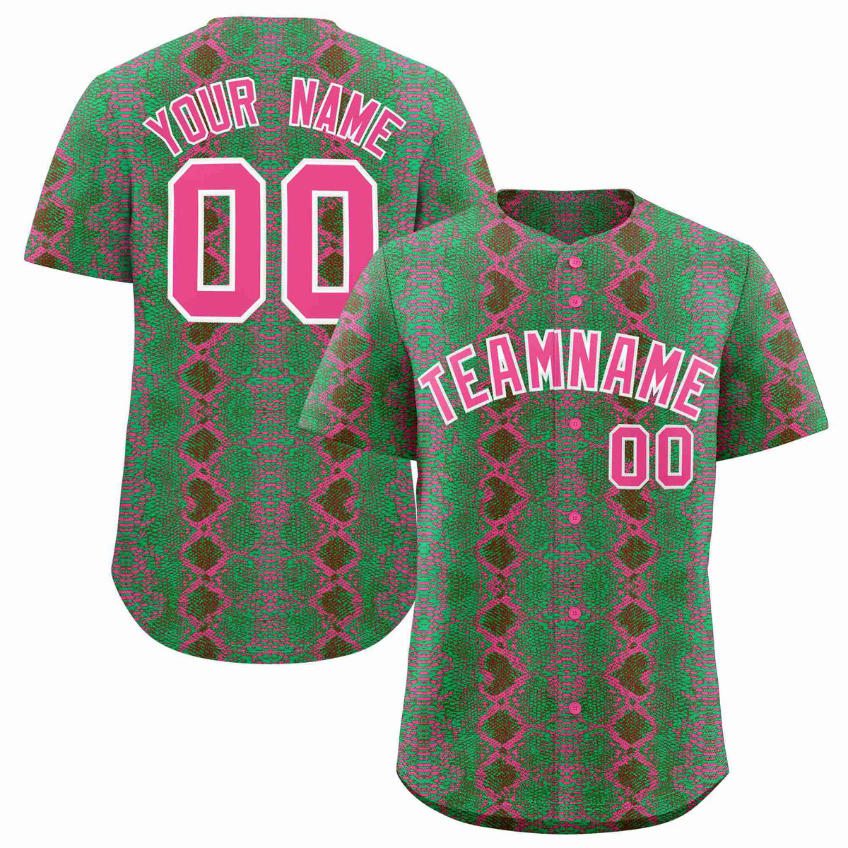 Custom Multi Color Snakeskin Pattern Authentic Baseball Jersey