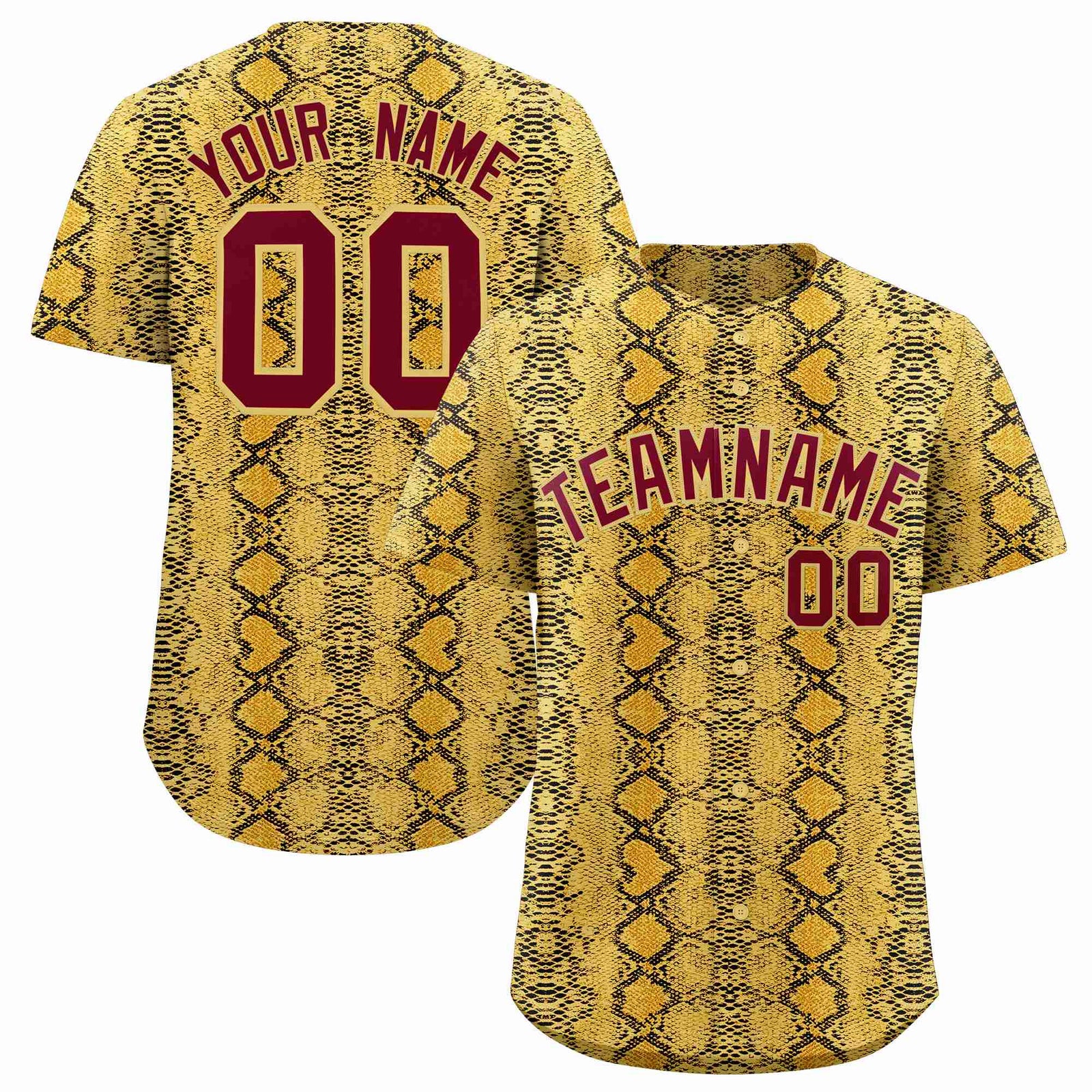 Custom Multi Color Snakeskin Pattern Authentic Baseball Jersey