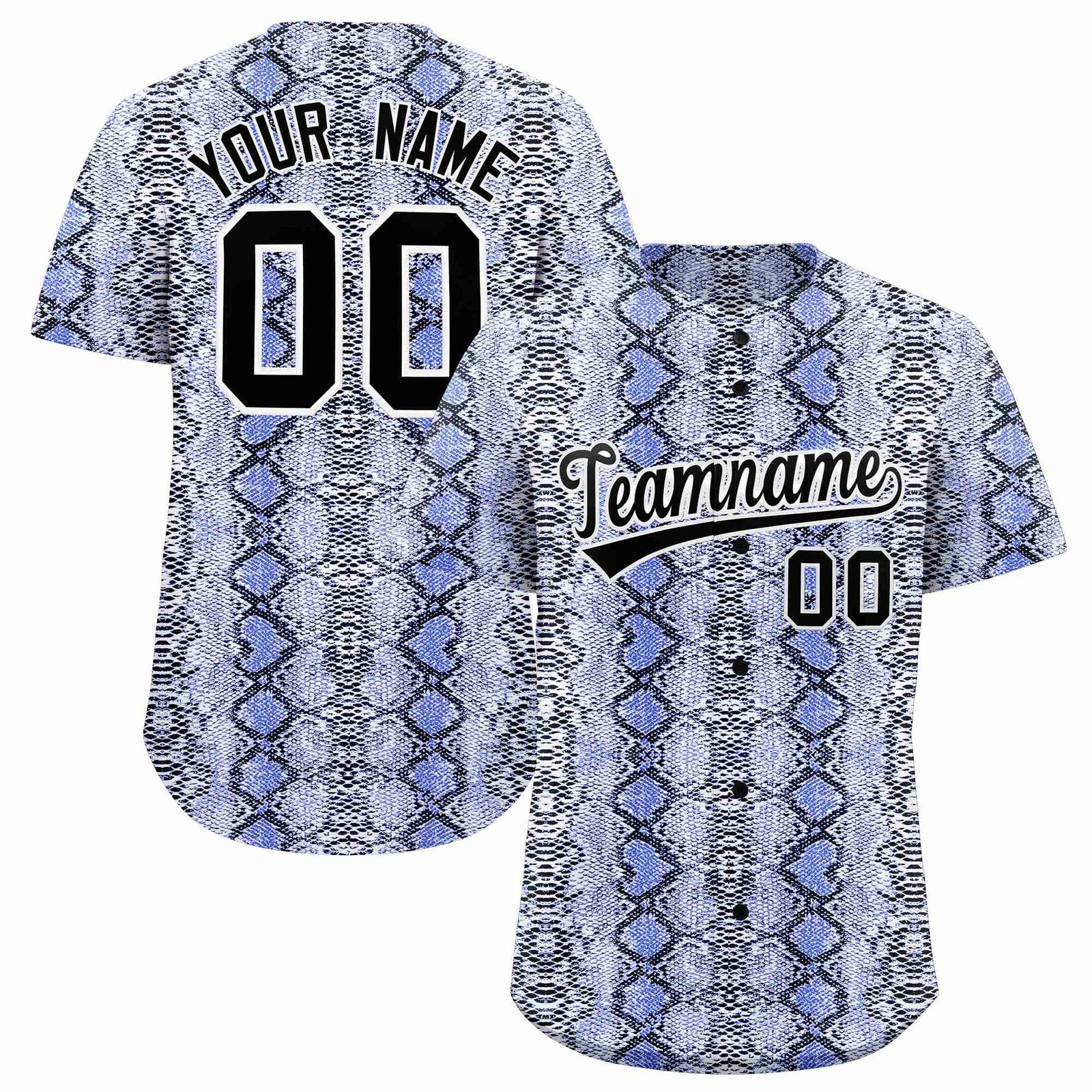 Custom Multi Color Snakeskin Pattern Authentic Baseball Jersey