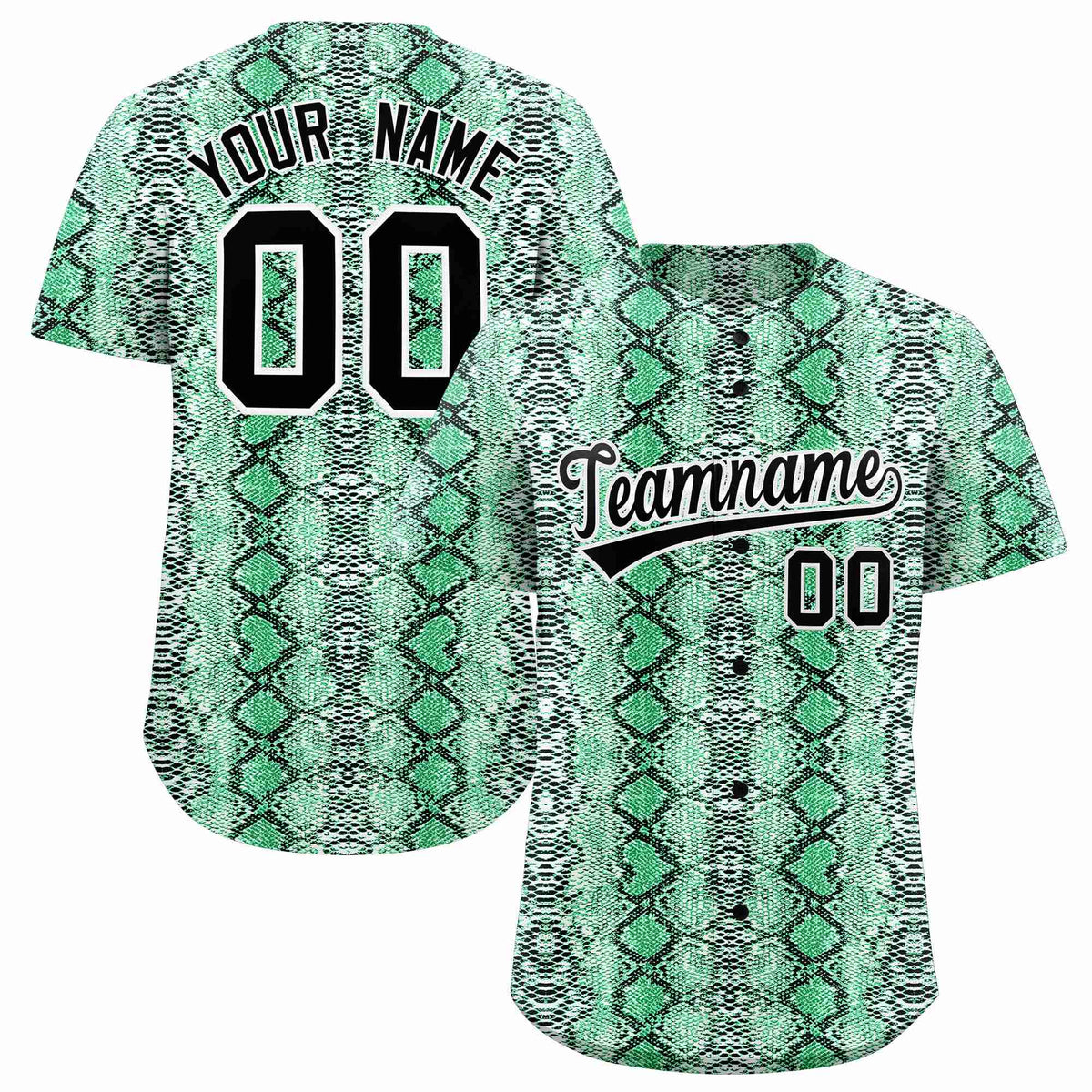 Custom Multi Color Snakeskin Pattern Authentic Baseball Jersey