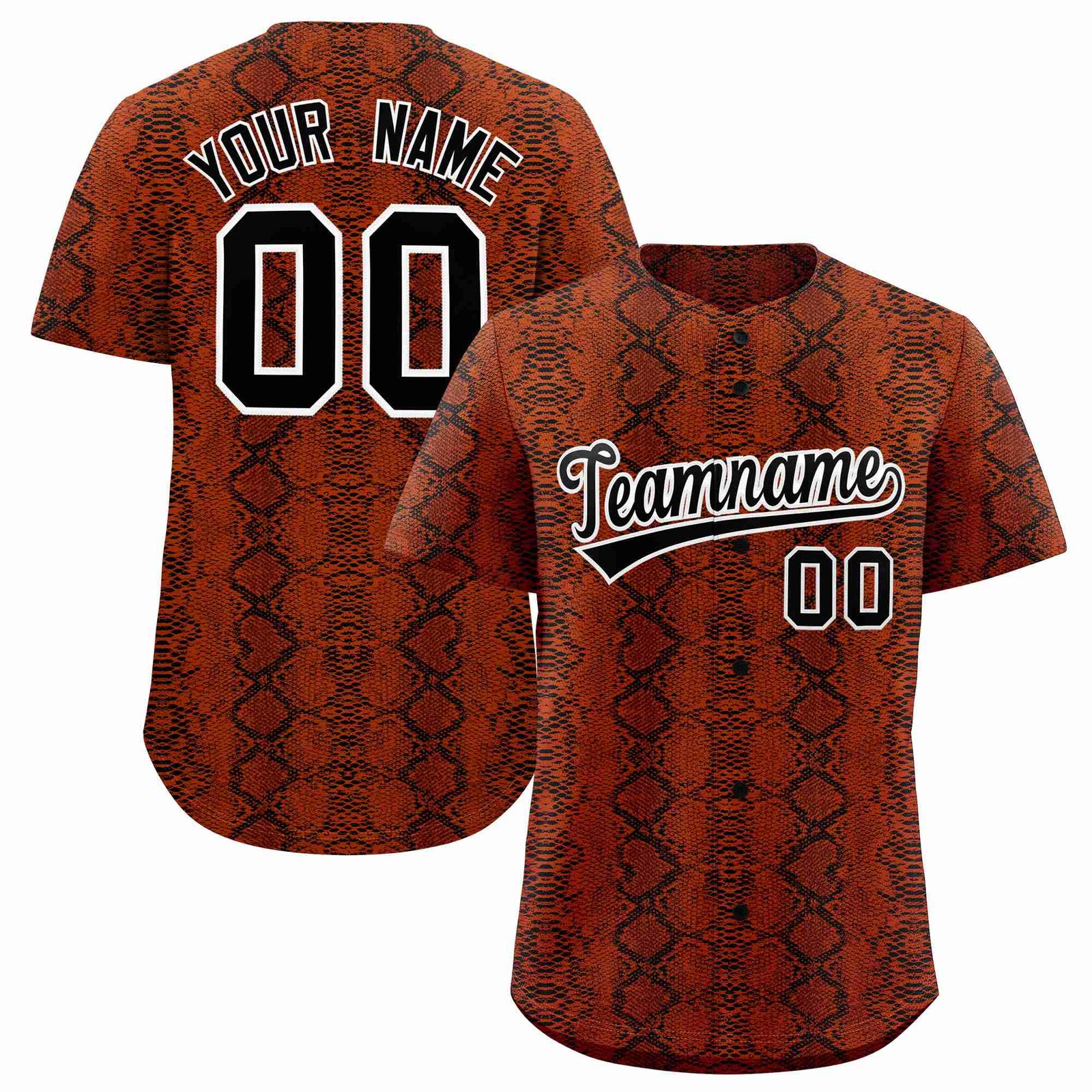 Custom Multi Color Snakeskin Pattern Authentic Baseball Jersey