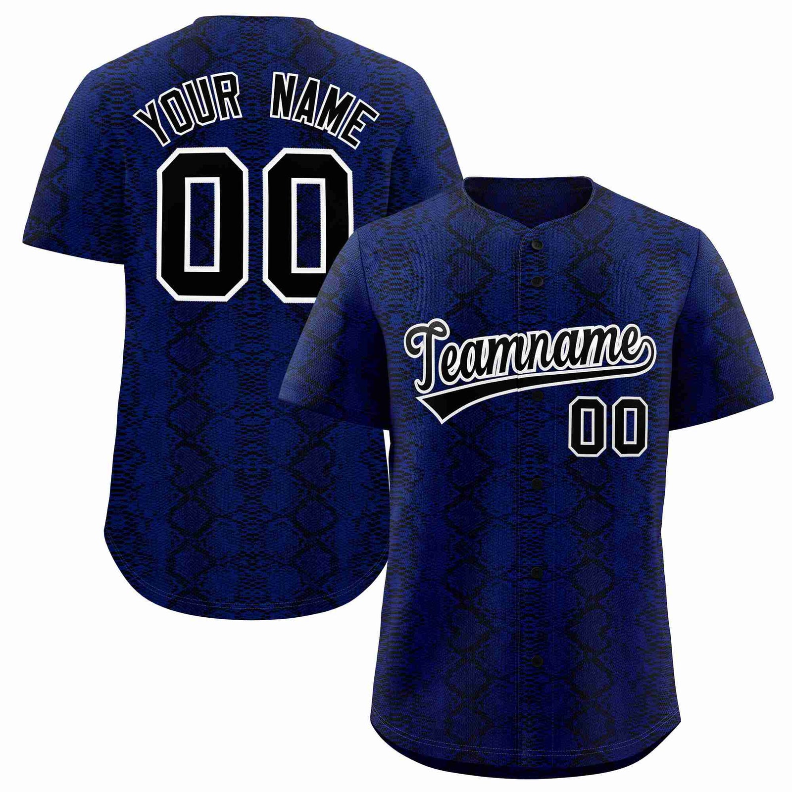 Custom Multi Color Snakeskin Pattern Authentic Baseball Jersey
