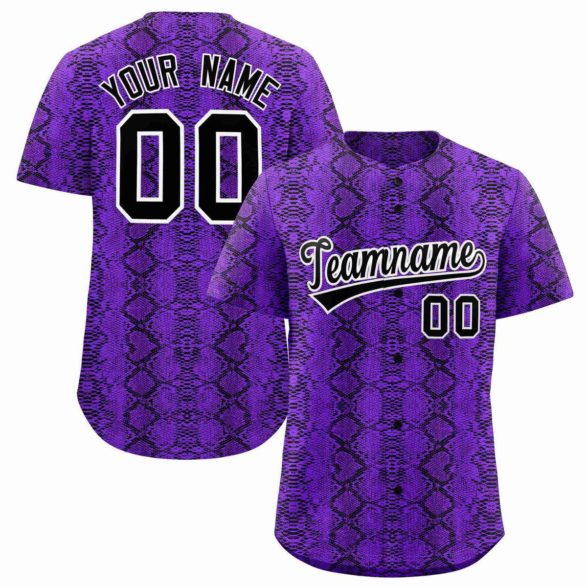 Custom Multi Color Snakeskin Pattern Authentic Baseball Jersey