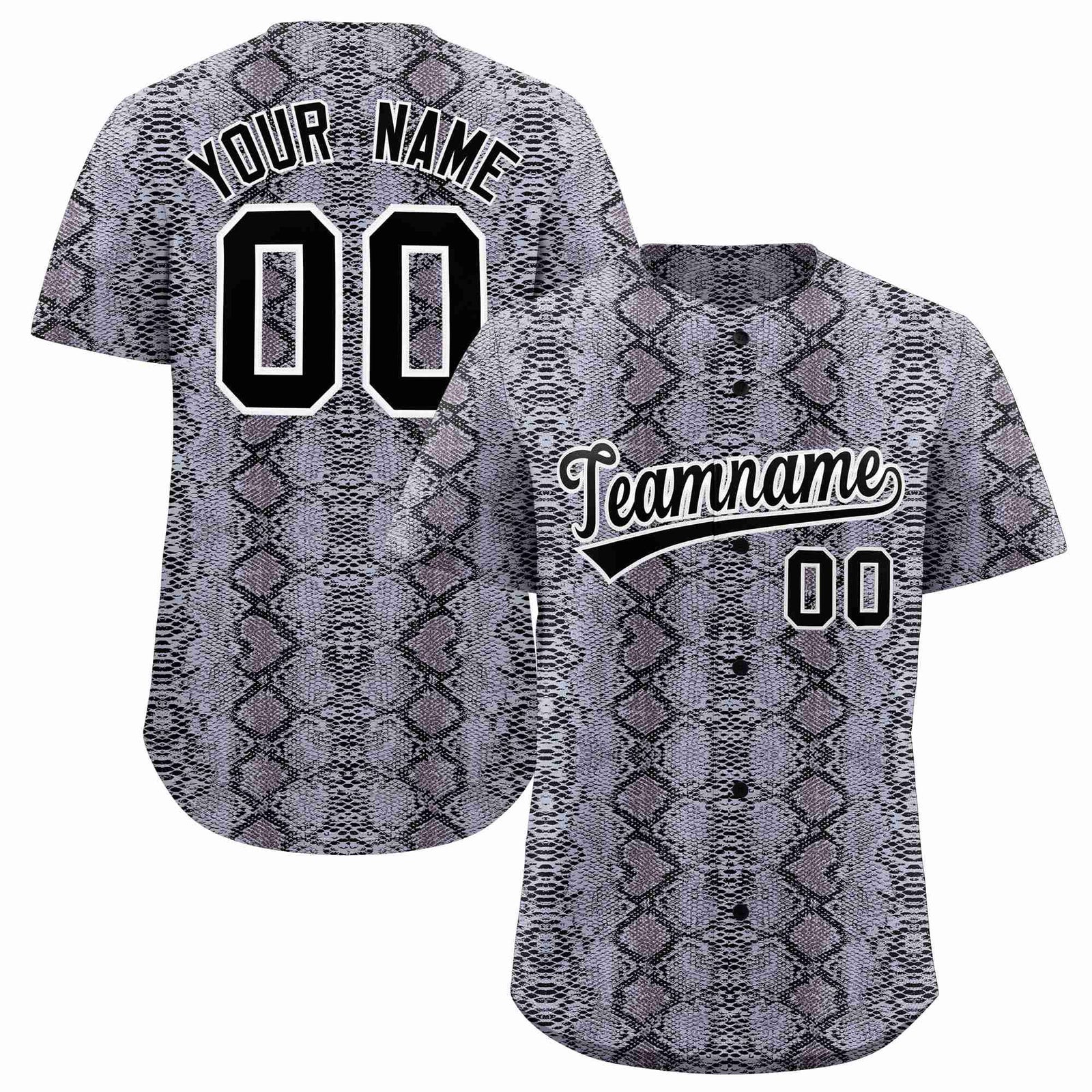 Custom Multi Color Snakeskin Pattern Authentic Baseball Jersey