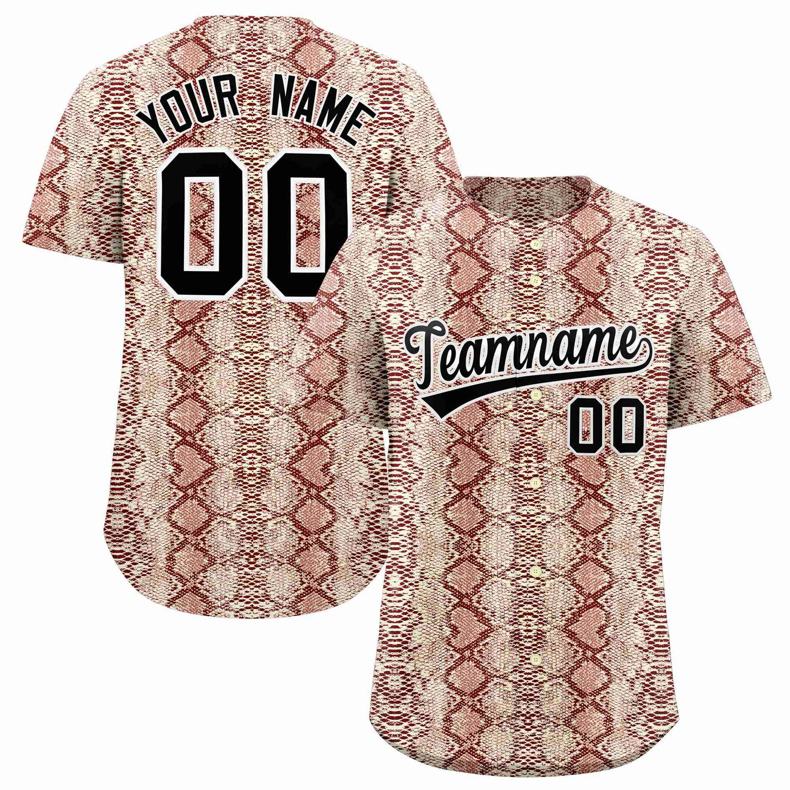 Custom Multi Color Snakeskin Pattern Authentic Baseball Jersey