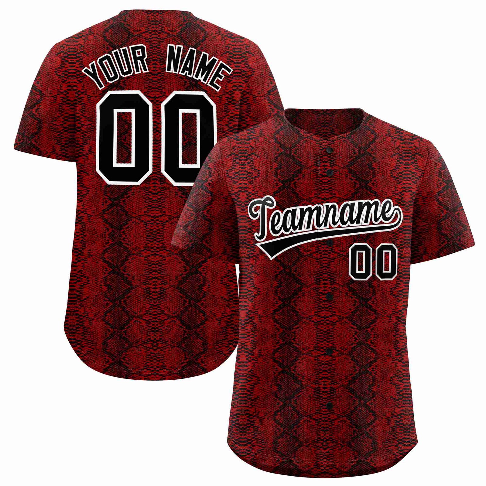 Custom Multi Color Snakeskin Pattern Authentic Baseball Jersey