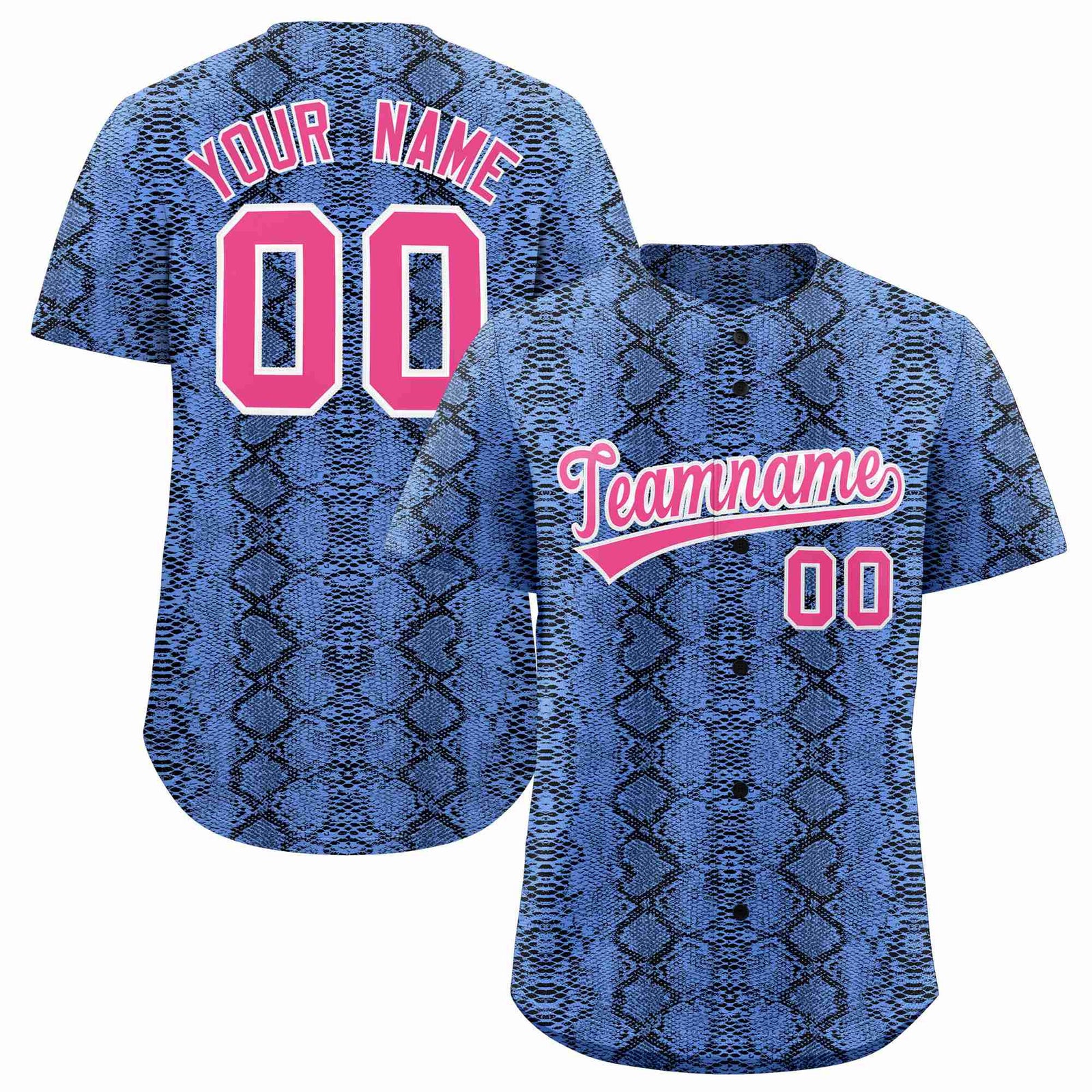 Custom Multi Color Snakeskin Pattern Authentic Baseball Jersey