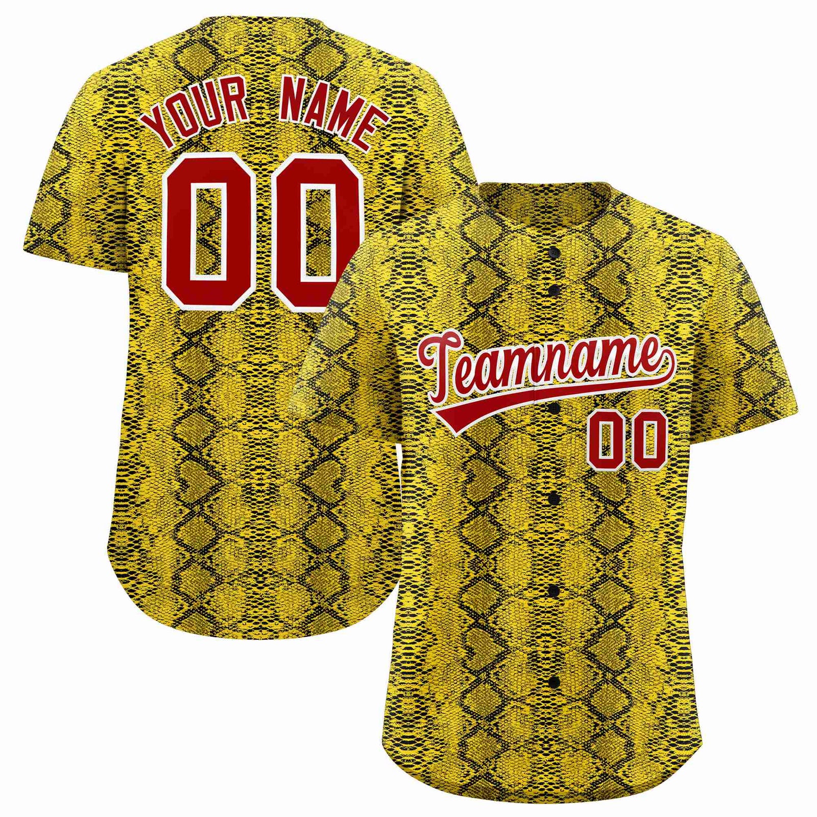 Custom Multi Color Snakeskin Pattern Authentic Baseball Jersey