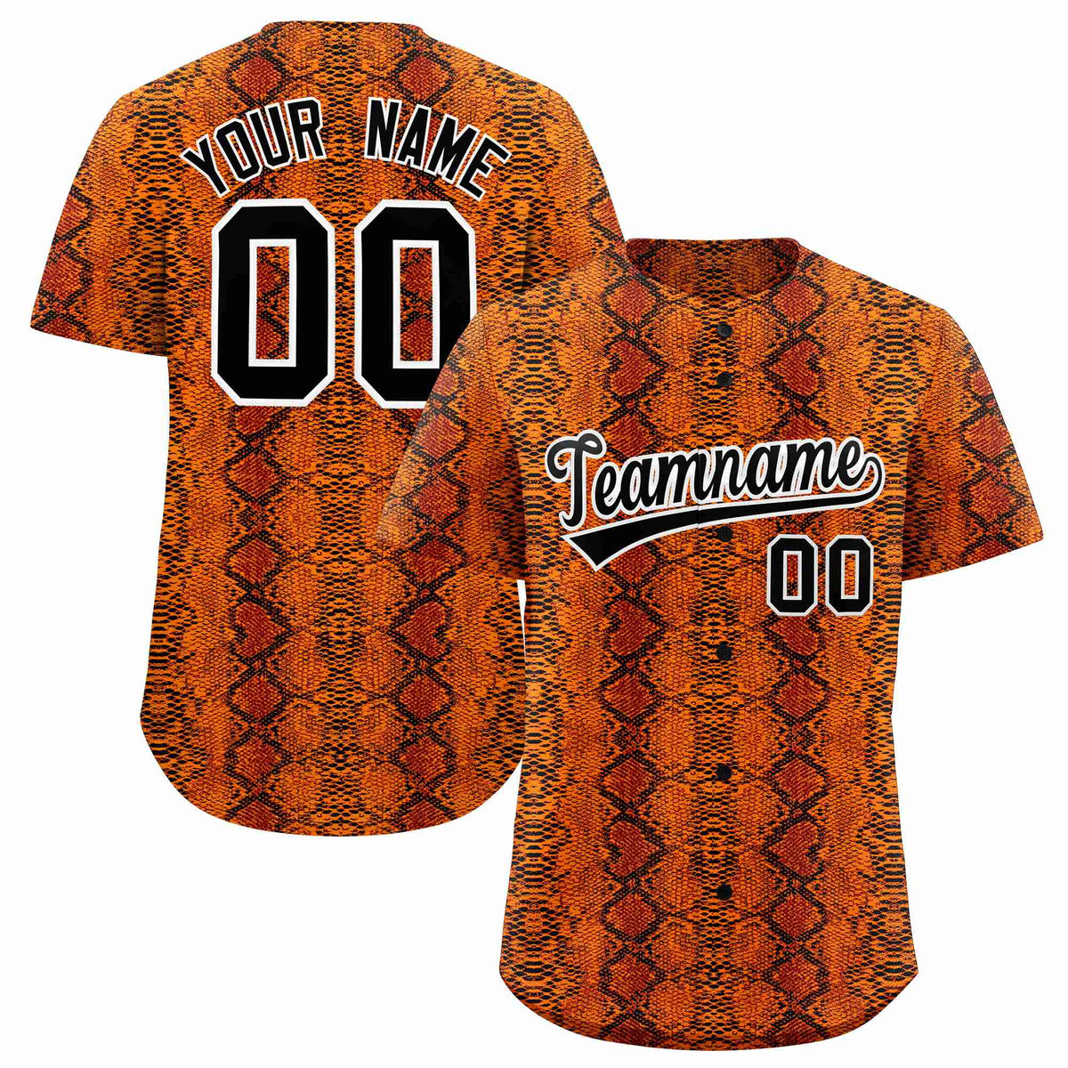 Custom Multi Color Snakeskin Pattern Authentic Baseball Jersey