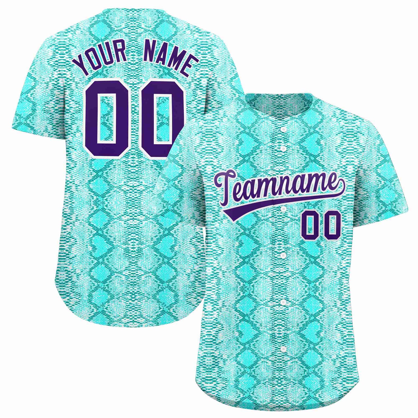 Custom Multi Color Snakeskin Pattern Authentic Baseball Jersey