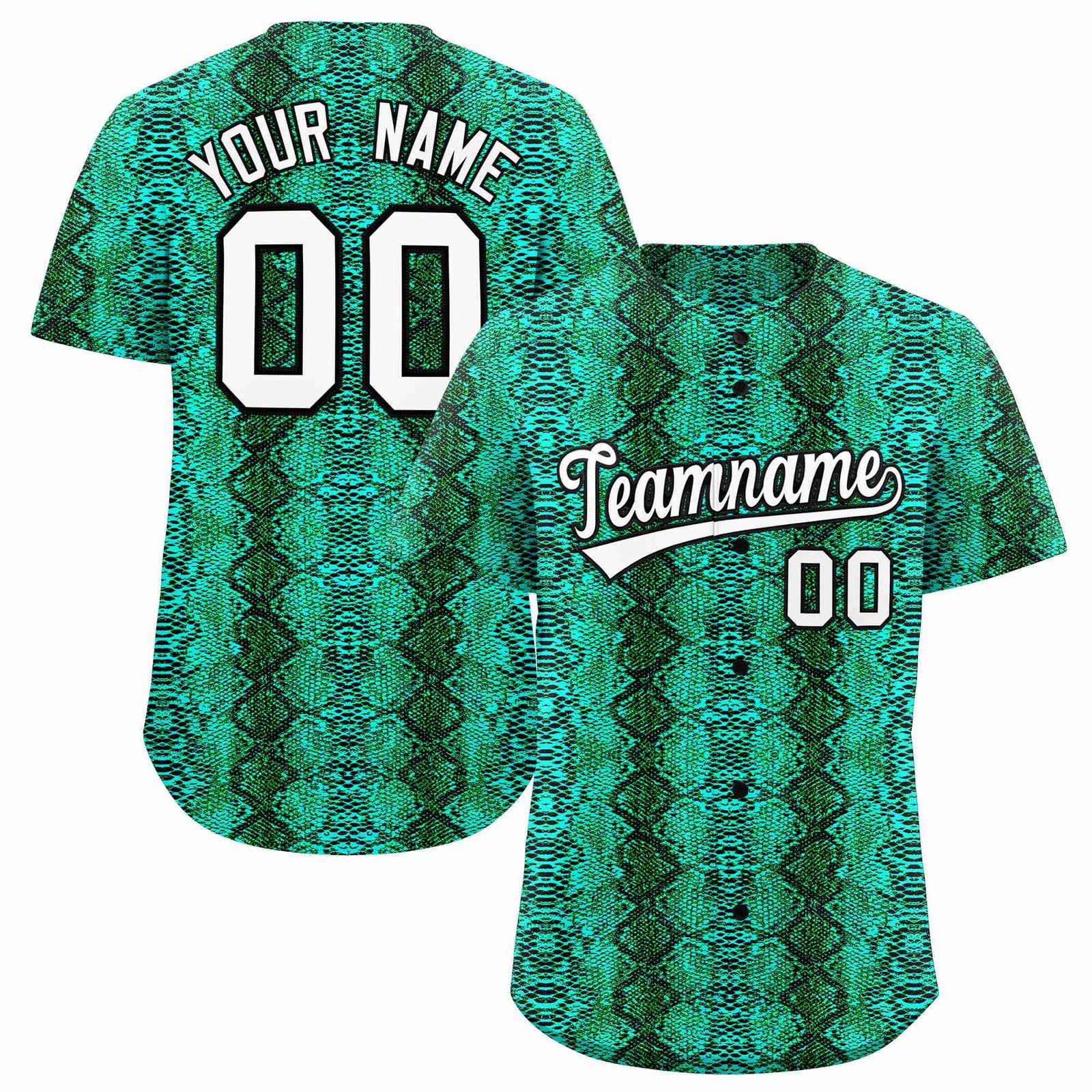 Custom Multi Color Snakeskin Pattern Authentic Baseball Jersey