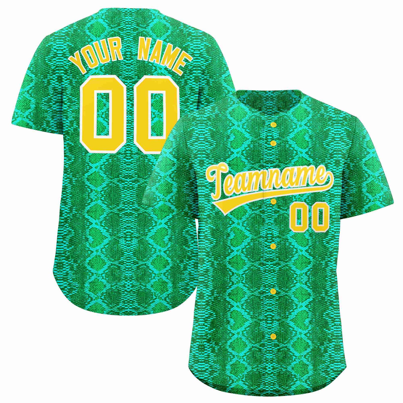 Custom Multi Color Snakeskin Pattern Authentic Baseball Jersey