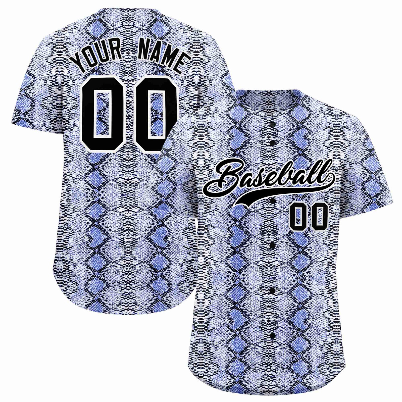 Custom Multi Color Snakeskin Pattern Authentic Baseball Jersey