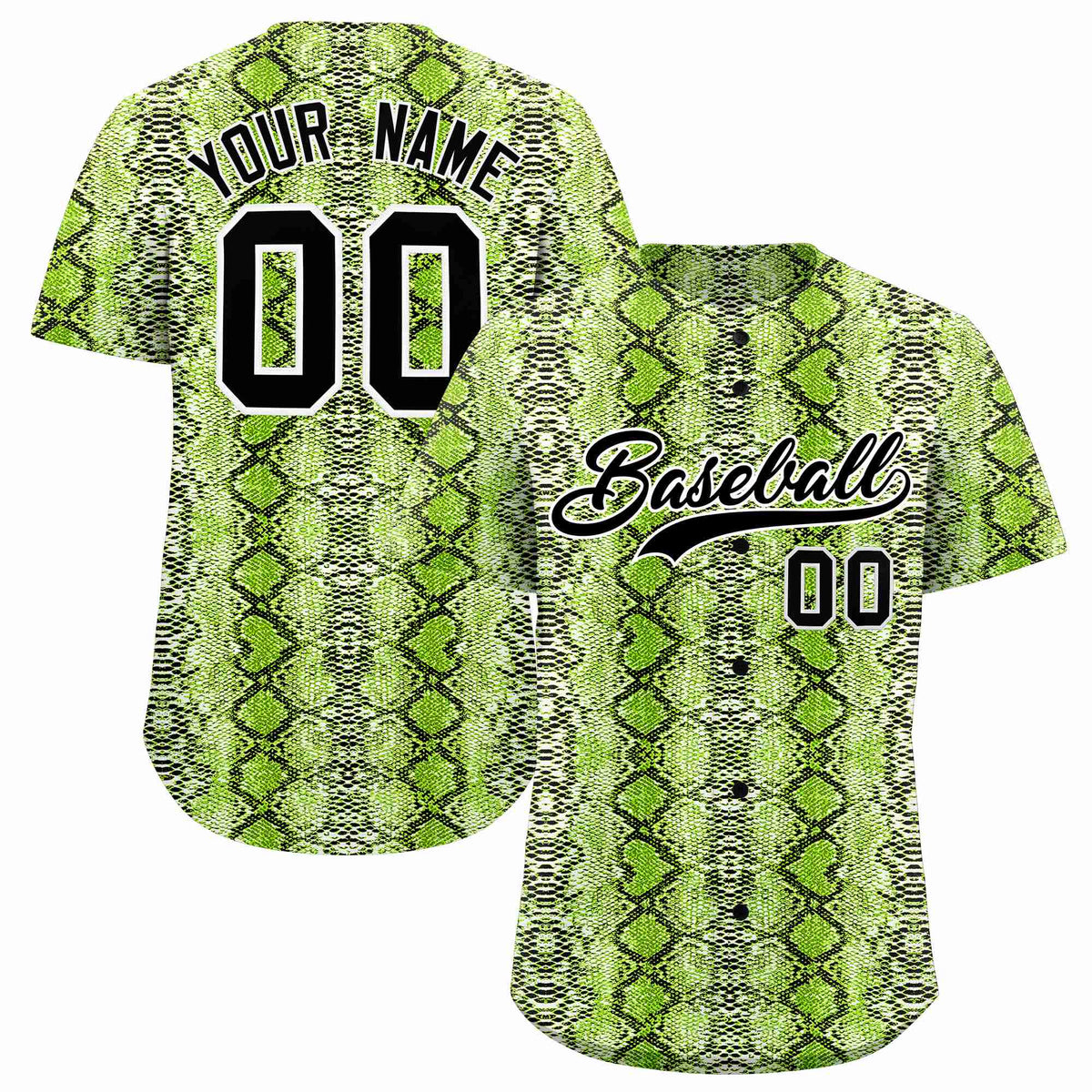 Custom Multi Color Snakeskin Pattern Authentic Baseball Jersey