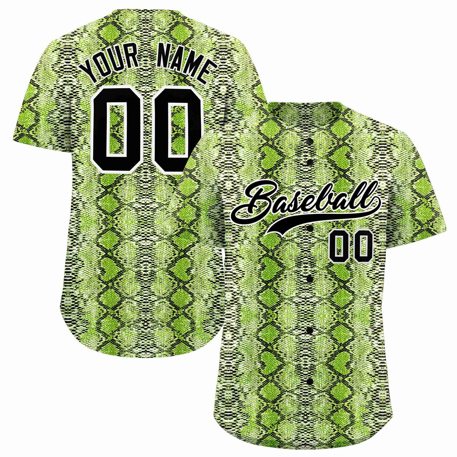 Custom Multi Color Snakeskin Pattern Authentic Baseball Jersey