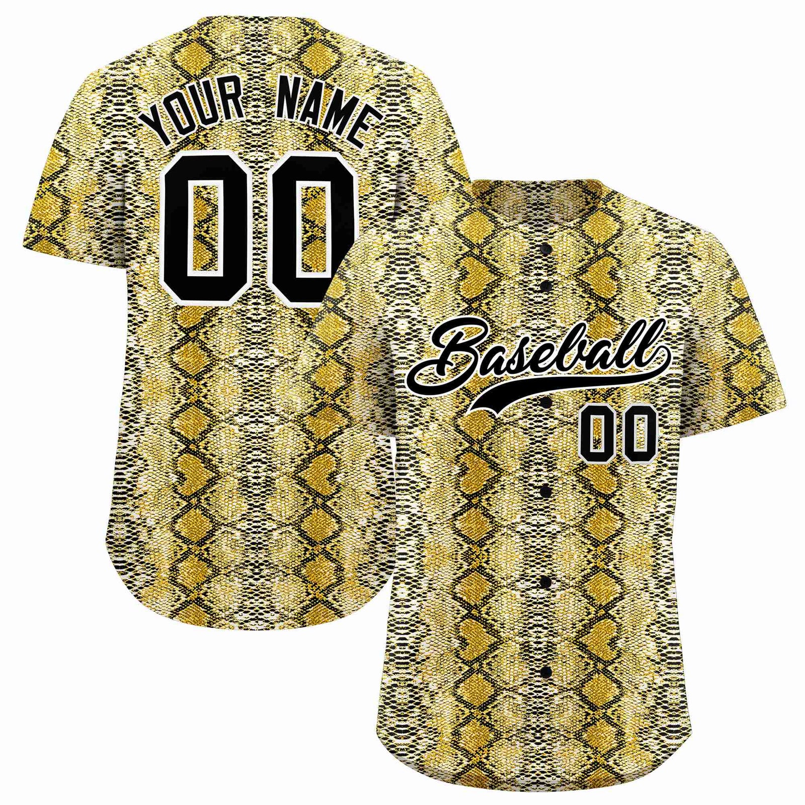 Custom Multi Color Snakeskin Pattern Authentic Baseball Jersey