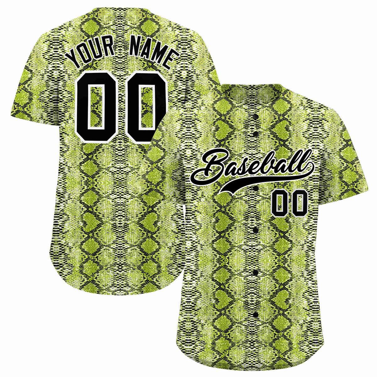 Custom Multi Color Snakeskin Pattern Authentic Baseball Jersey