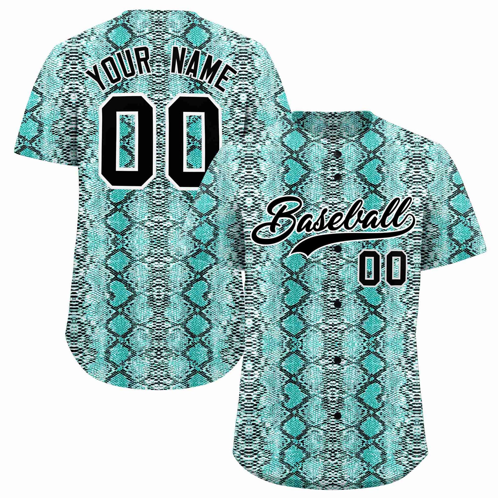 Custom Multi Color Snakeskin Pattern Authentic Baseball Jersey