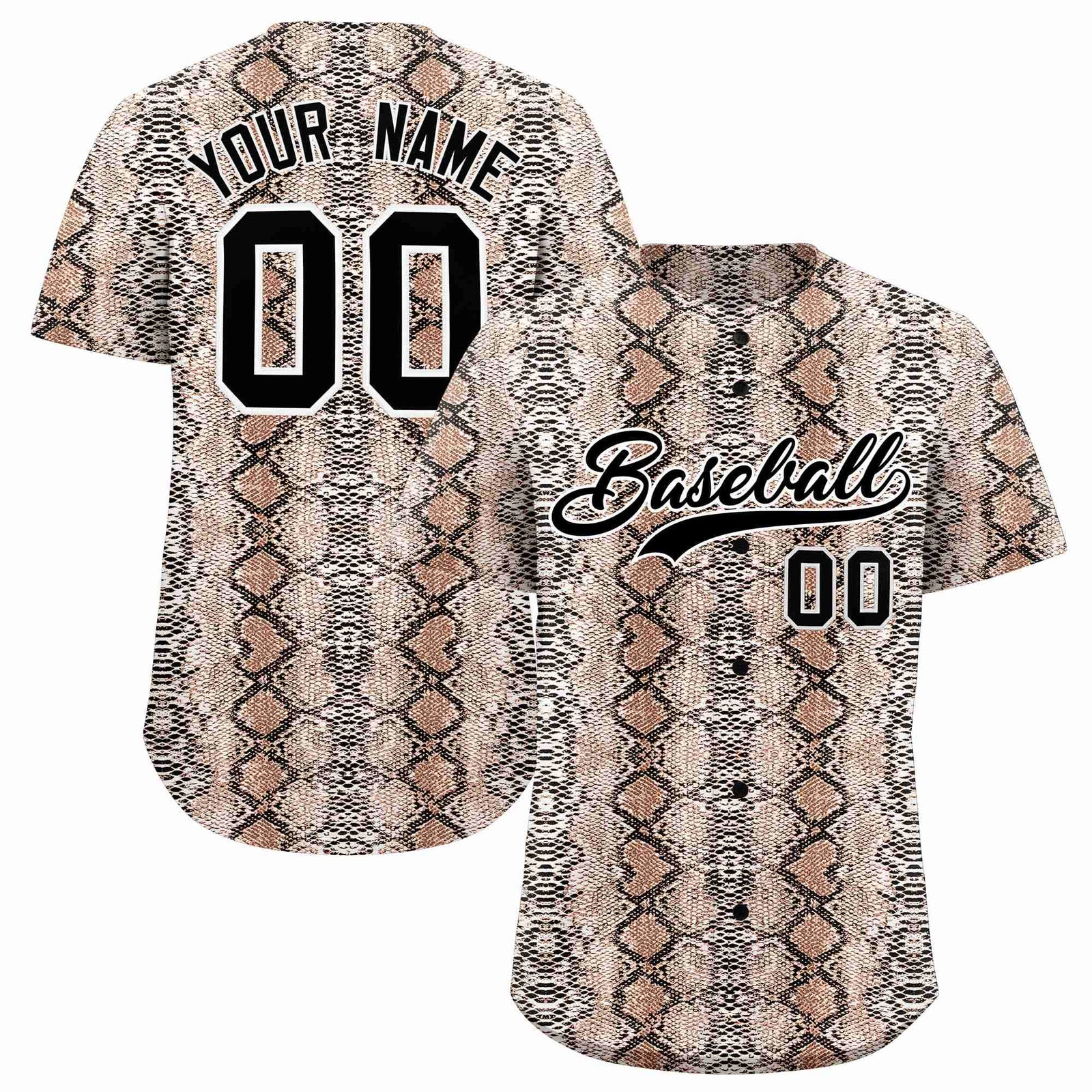 Custom Multi Color Snakeskin Pattern Authentic Baseball Jersey